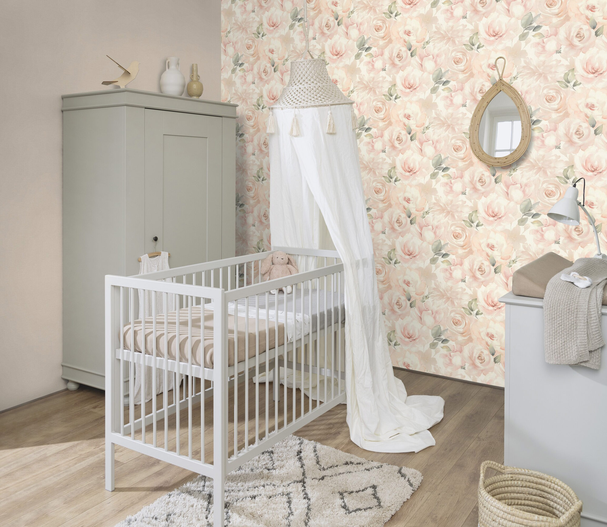 Rasch Vliestapete Peonies Rosa Blumen 582314