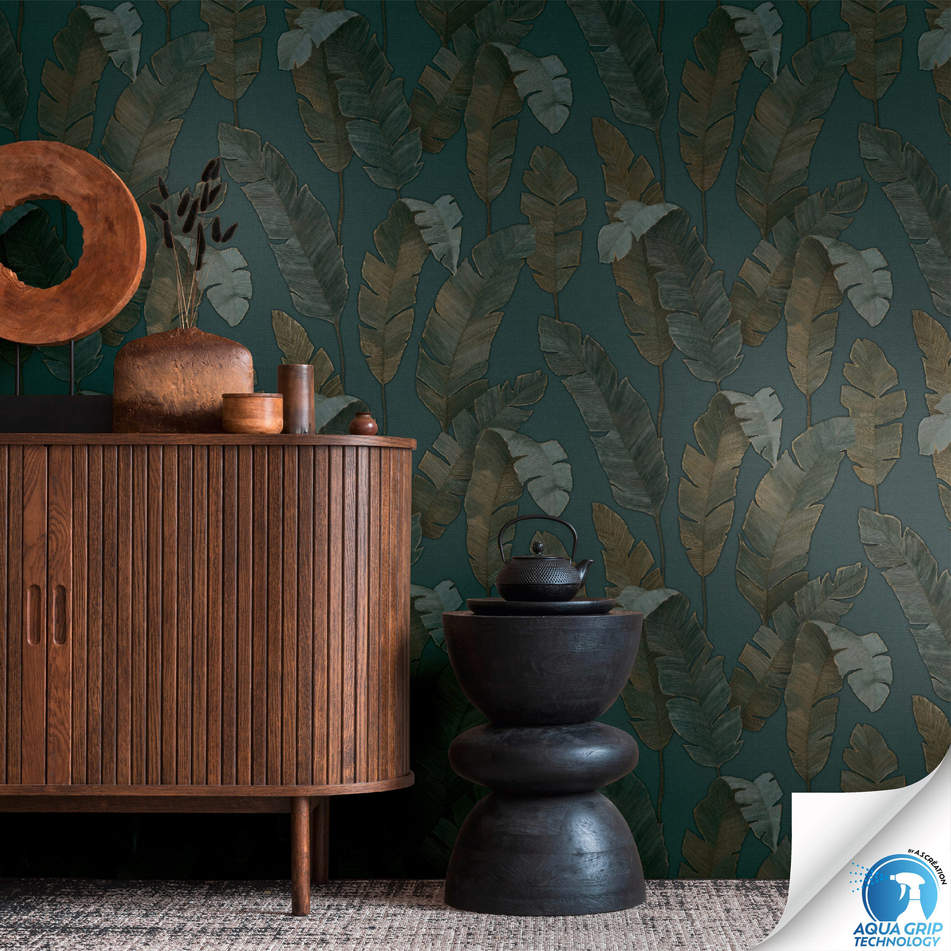 AS Vliestapete WOW Designdrop Blätter Grün 784531