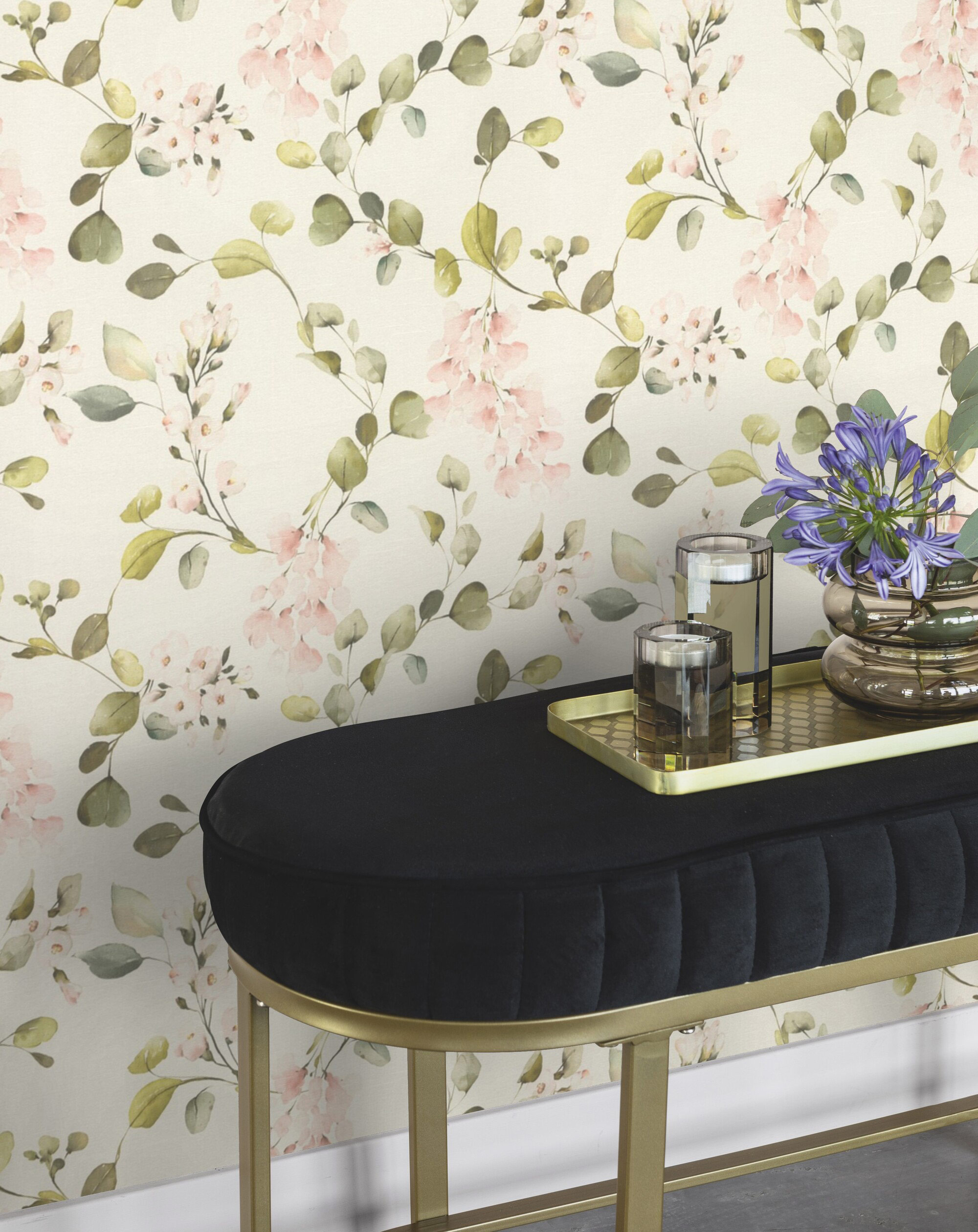 Rasch Vliestapete Peonies Rosa Blätter 582215