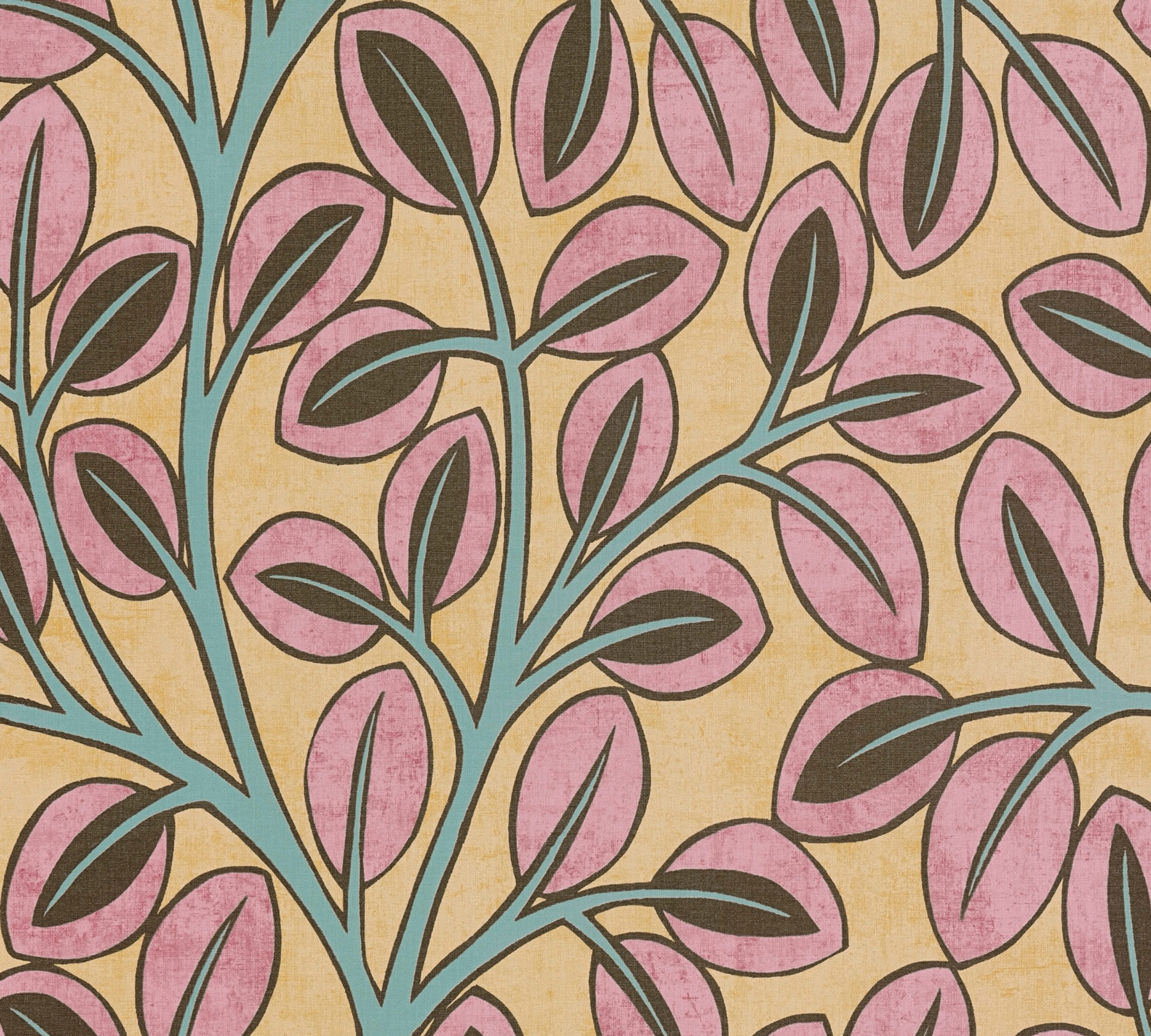 AS Vliestapete Nordic Feeling Blätter Äste Zweig Gelb 791504