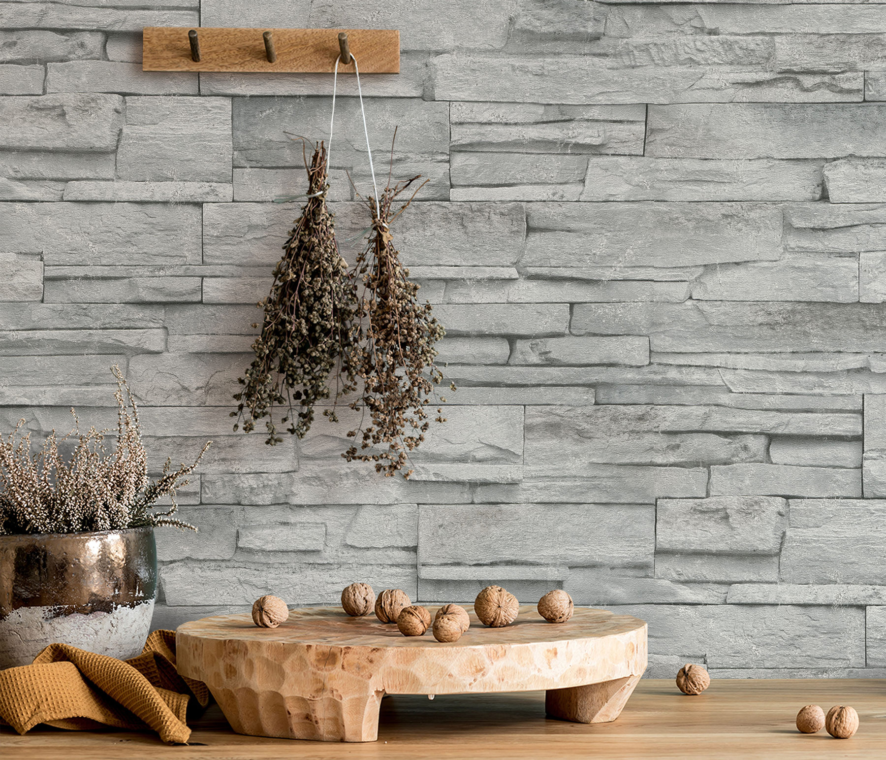 Erismann Vliestapete Steinoptik grau 1039531