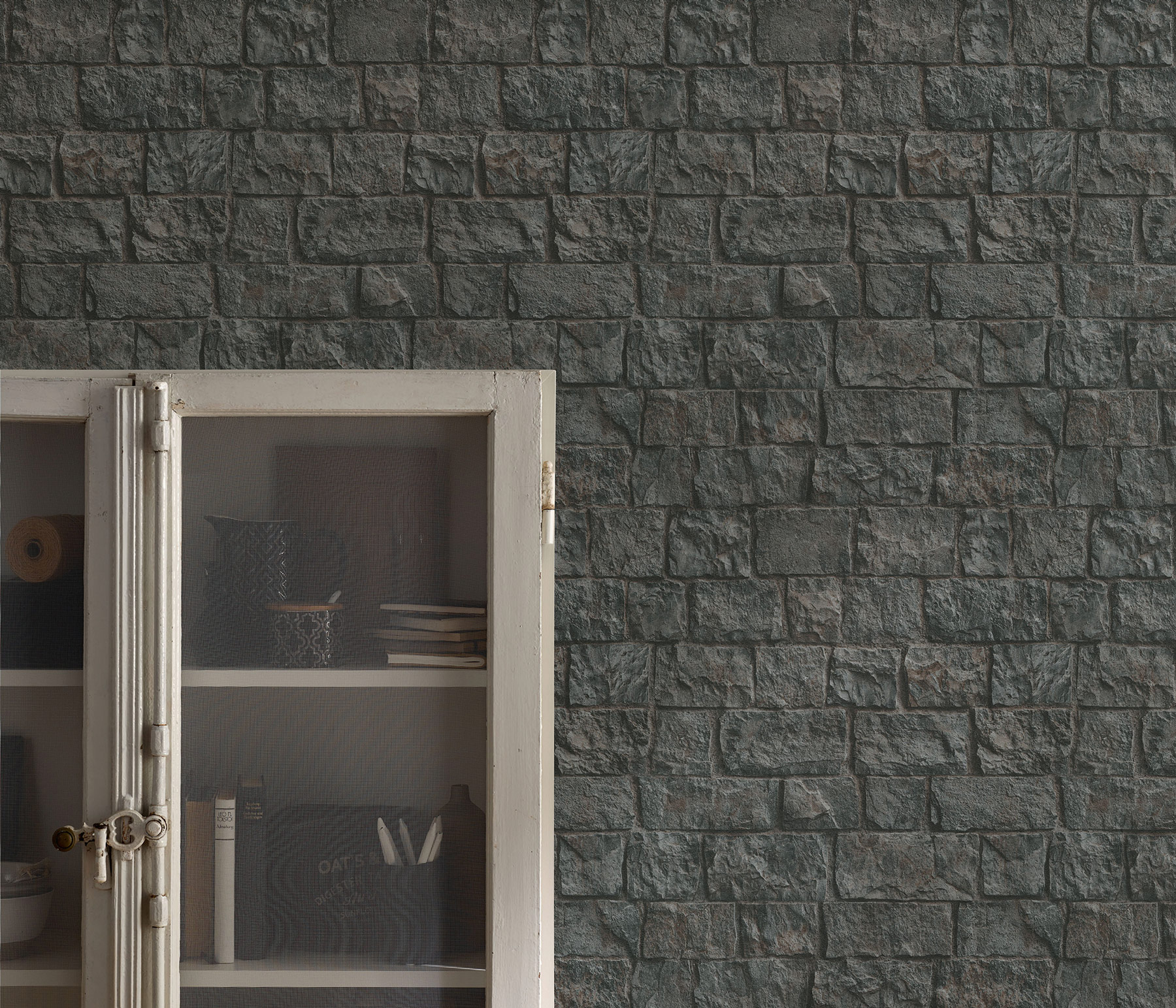 Erismann Vliestapete Steinoptik schwarz 1039415