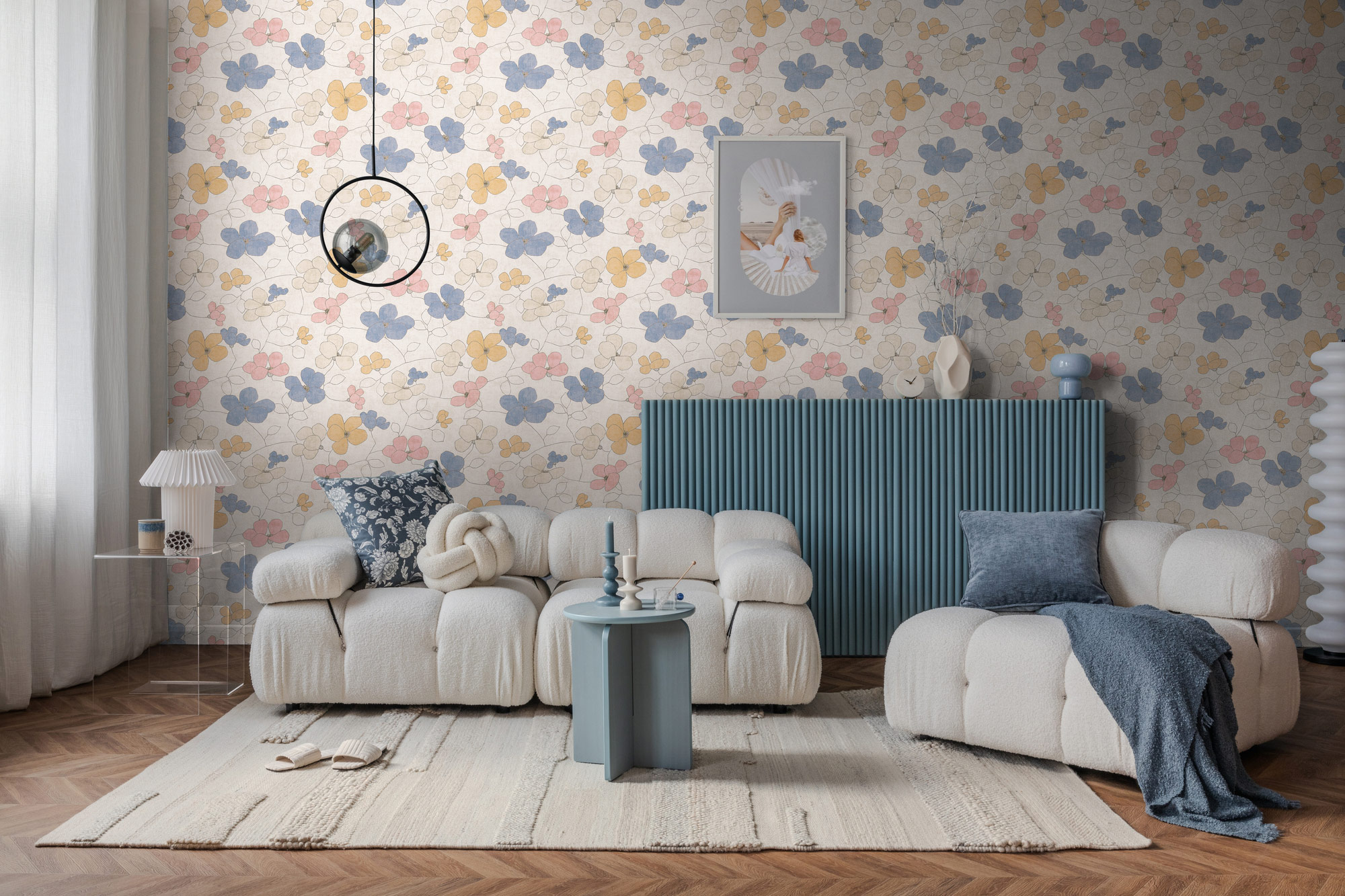 AS Vliestapete Nordic Feeling Blumen Grau 791472