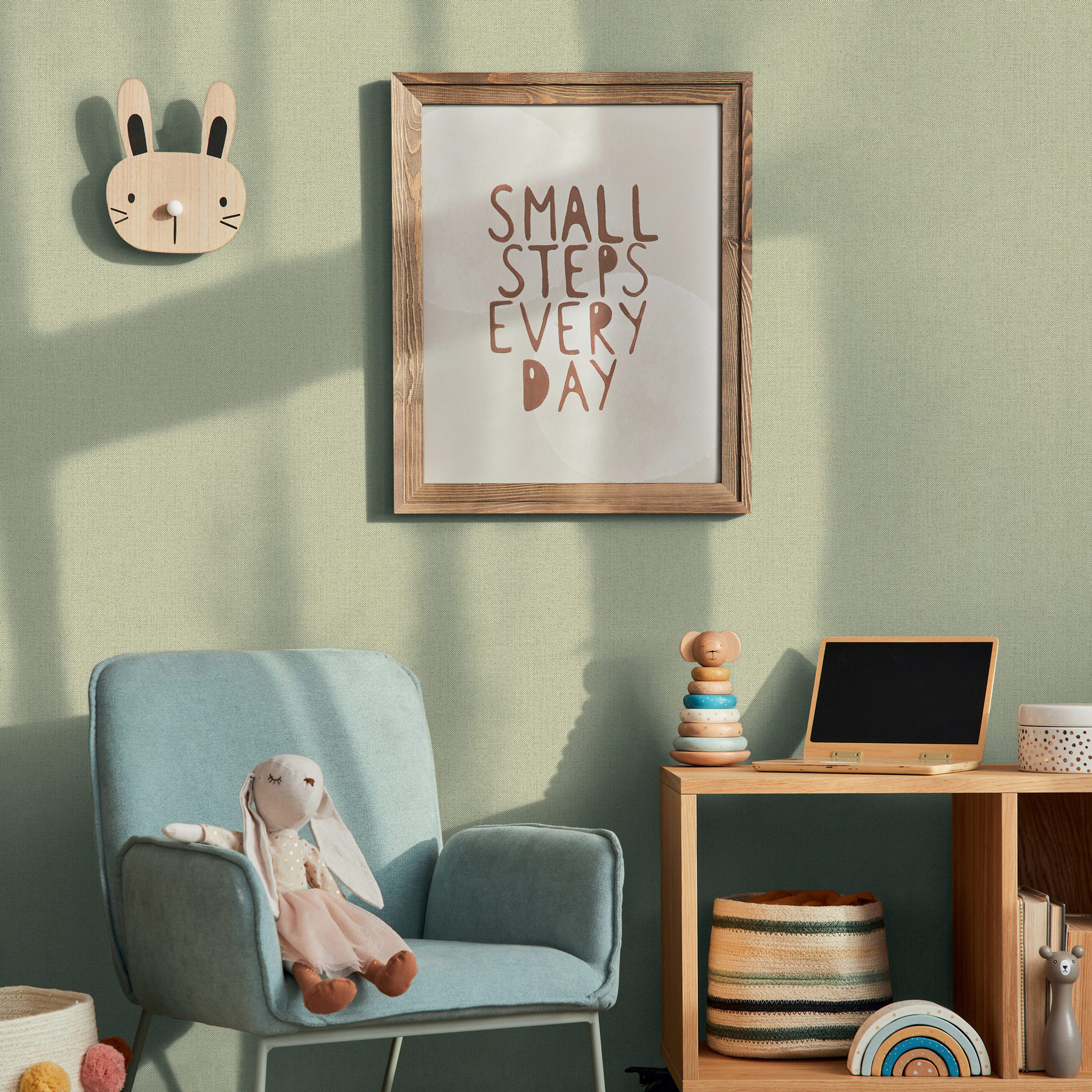 AS Vliestapete Kids Studio Unitapete Grün 363787