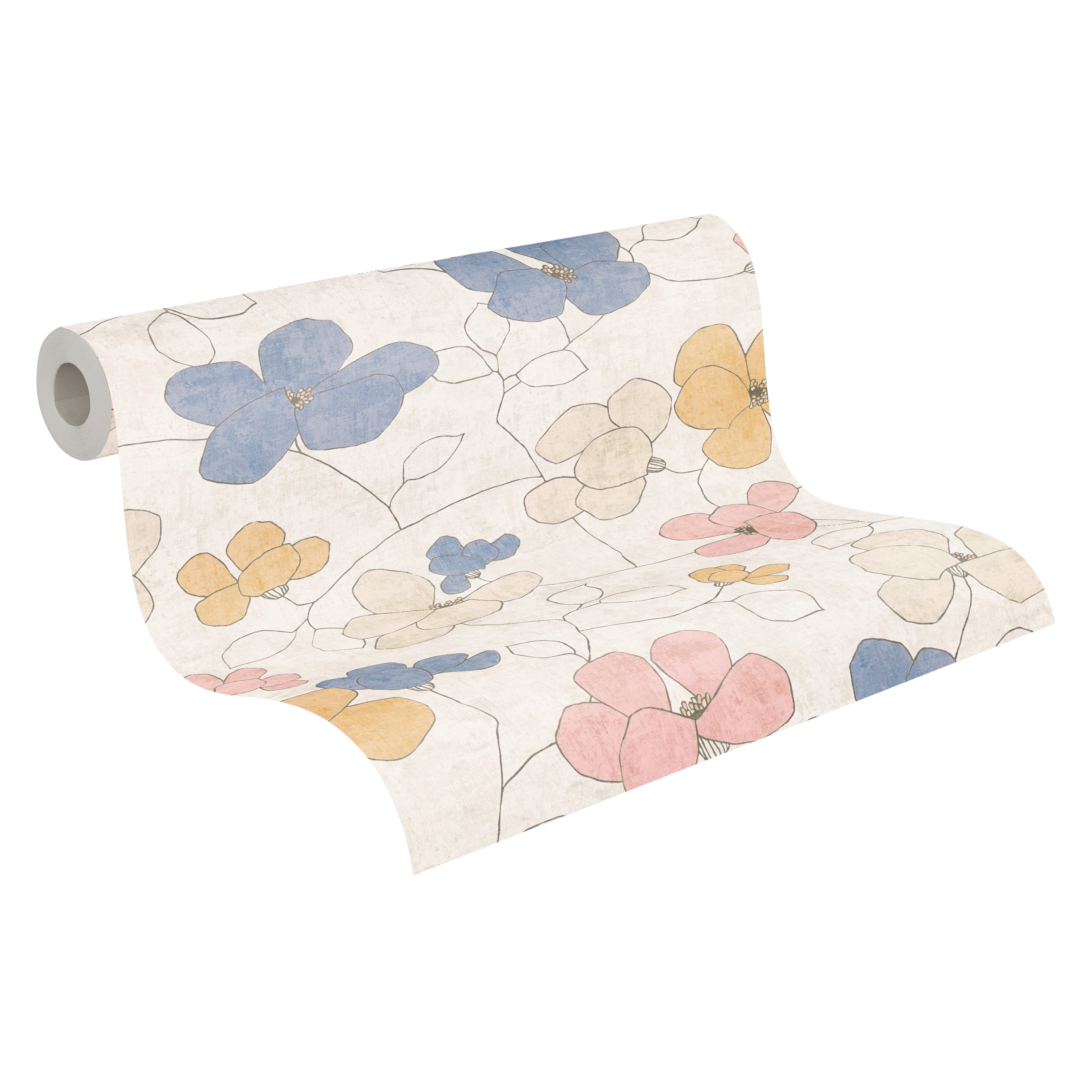 AS Vliestapete Nordic Feeling Blumen Grau 791472