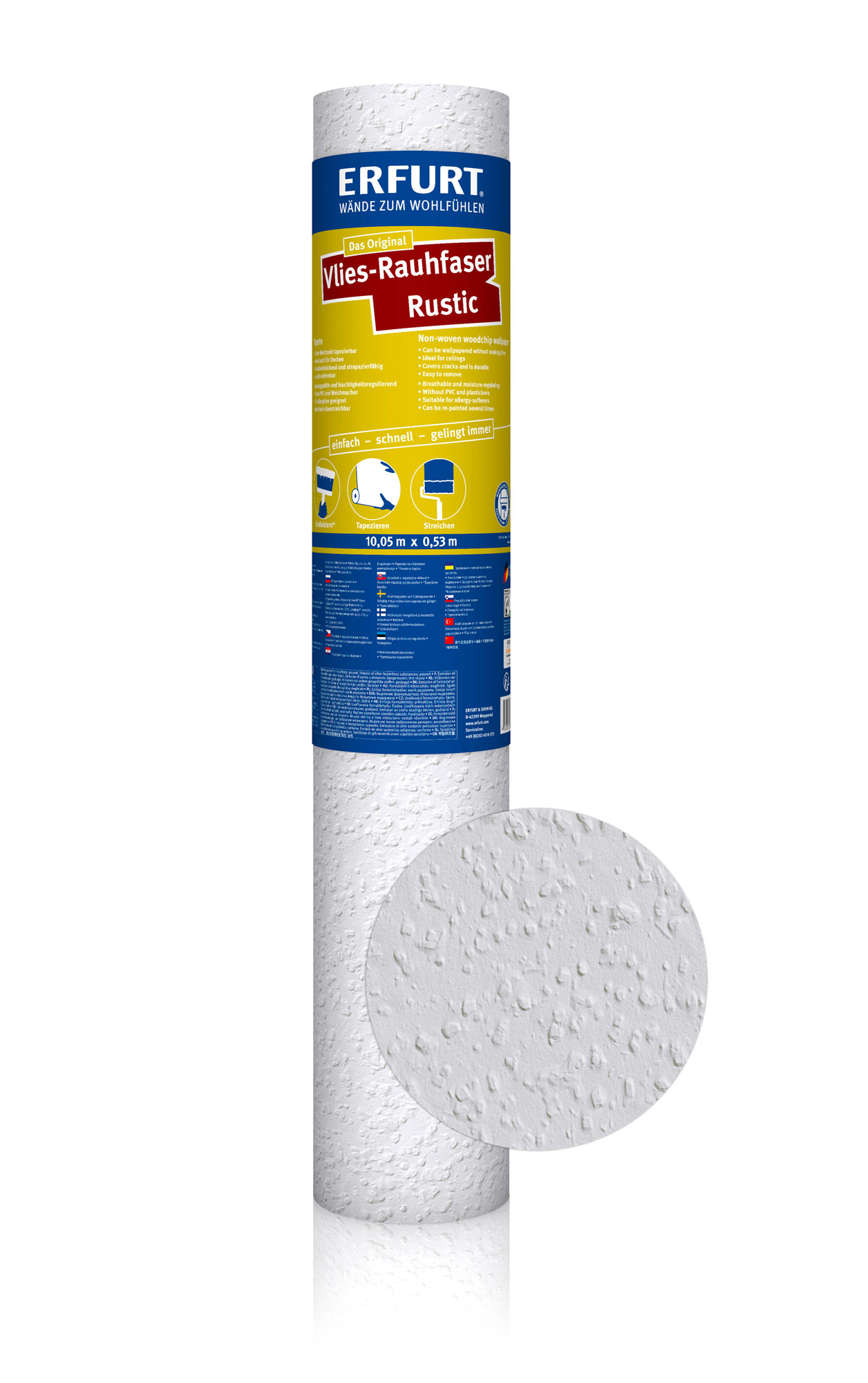 Erfurt Vlies-Rauhfaser-Tapete Rustic | Einzelrolle