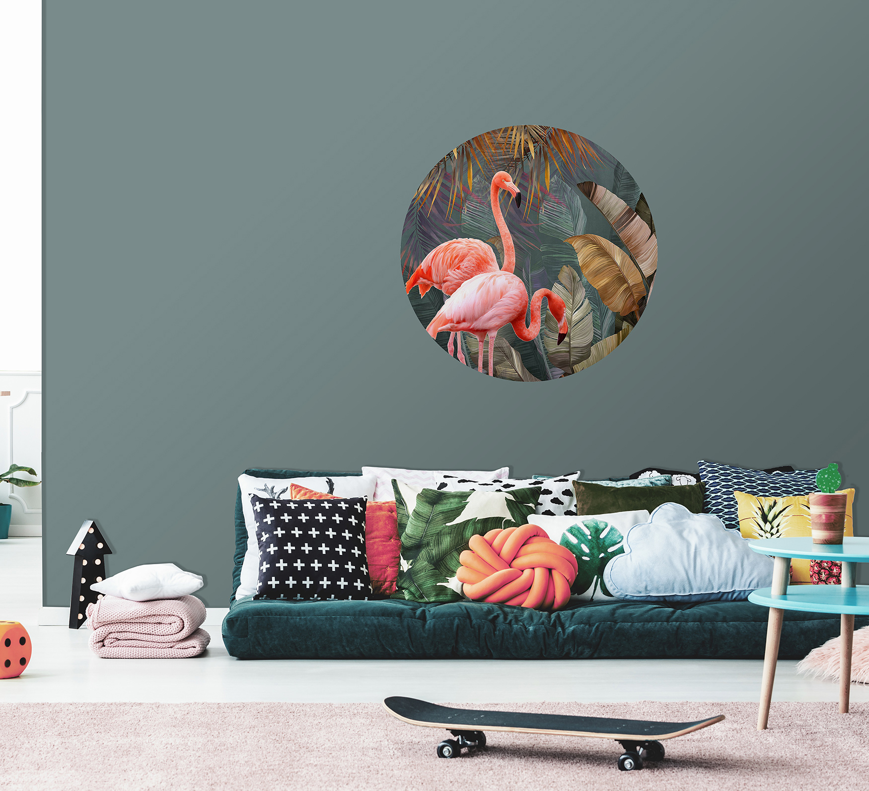 Thomas Fototapete Platin Formen  Flamingo mehrfarbig