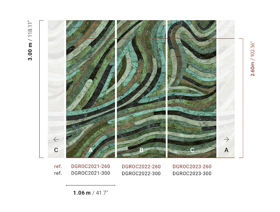 Masureel Fototapete Panel Rock Serpentine Verde DGROC2021260