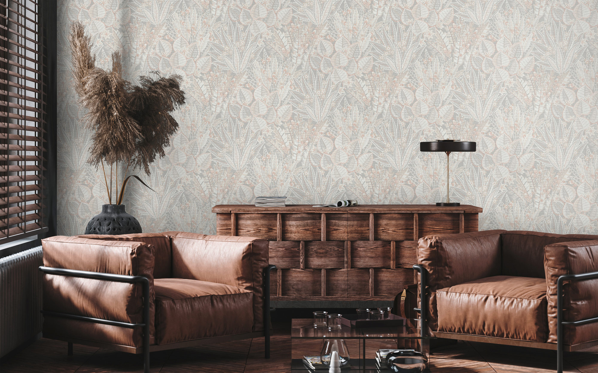 Livingwalls Vliestapete Stories of Life Floral Grau 396534