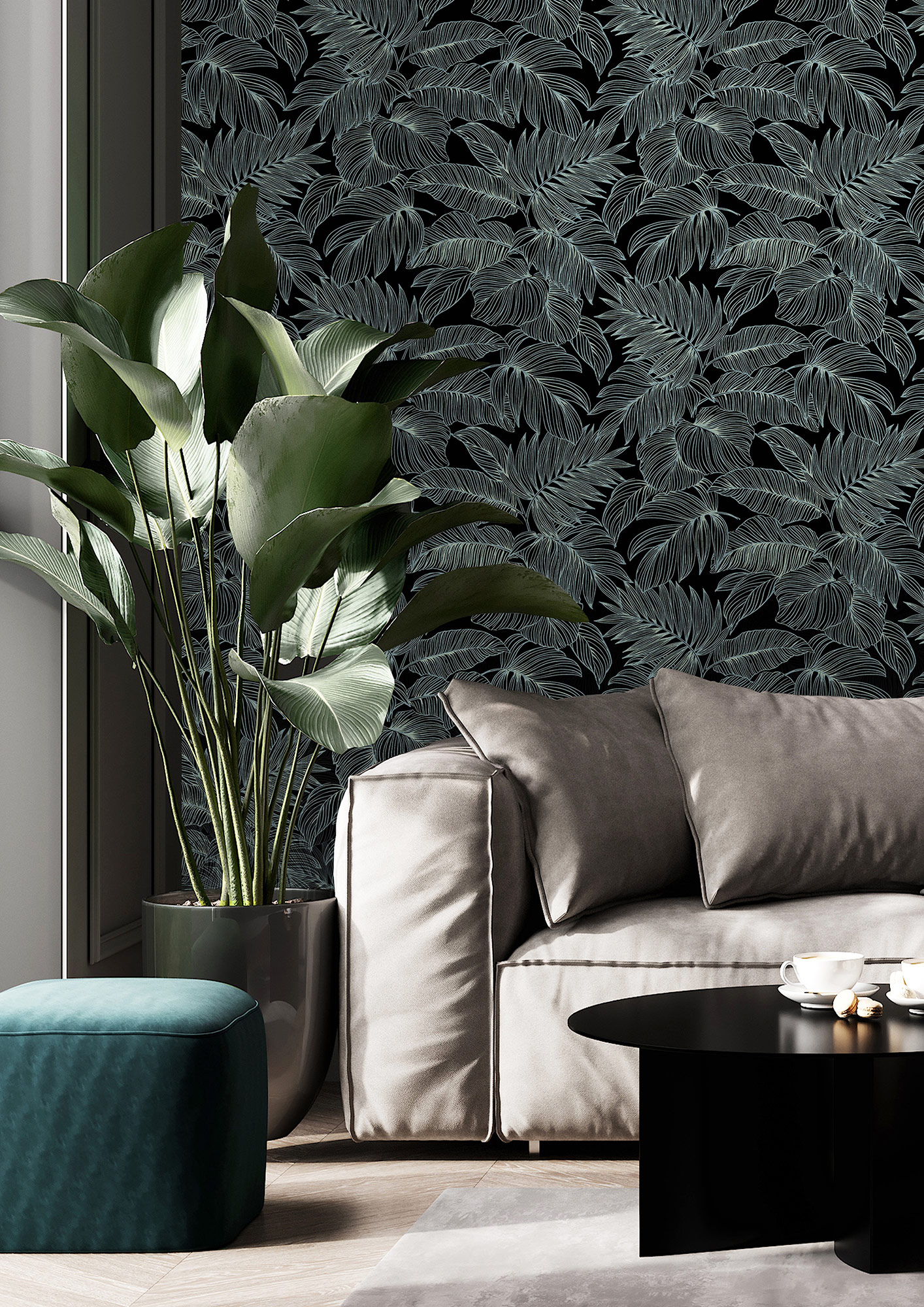 Rasch Vliestapete Symphony Schwarz-Blauschwarz 865158