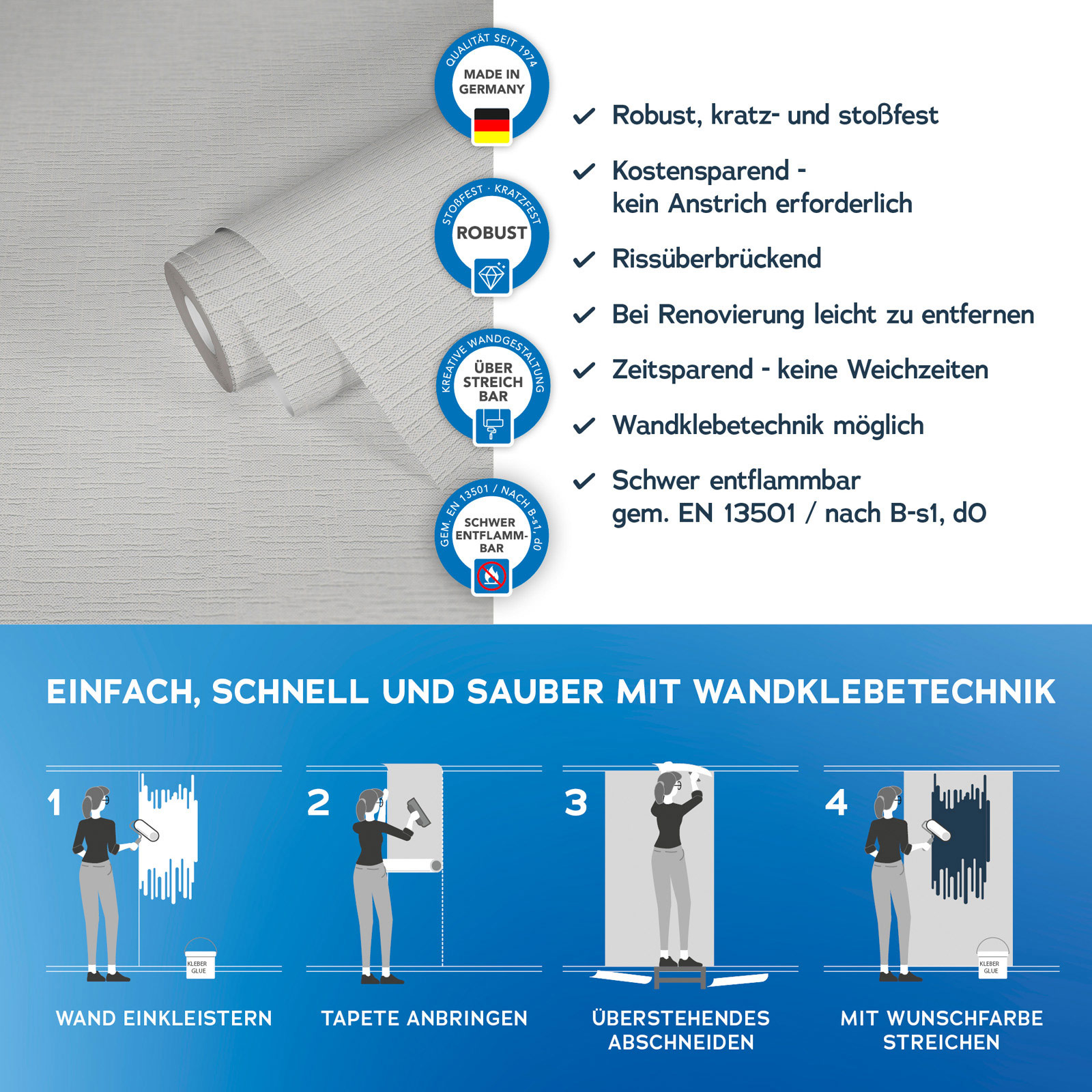 AS Vliestapete Meistervlies 8 überstreichbar 250612