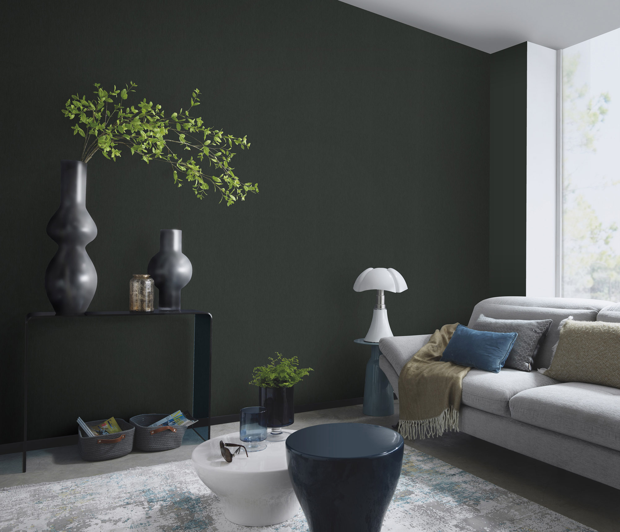 Erismann Vliestapete Versailles Unitapete schwarz 1028115