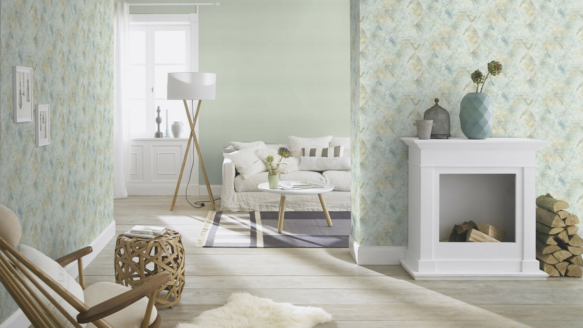 Rasch Vliestapete Tapetenwechsel 2 Uni grün 651133