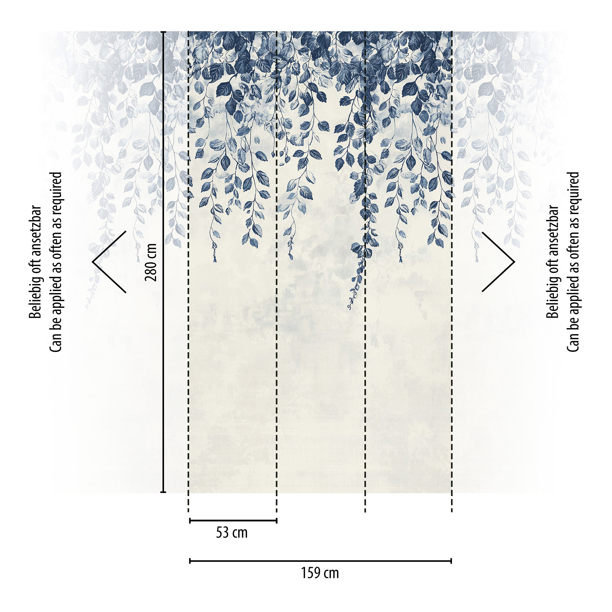 AS Fototapete CosmoLiving Floral Blau 791445