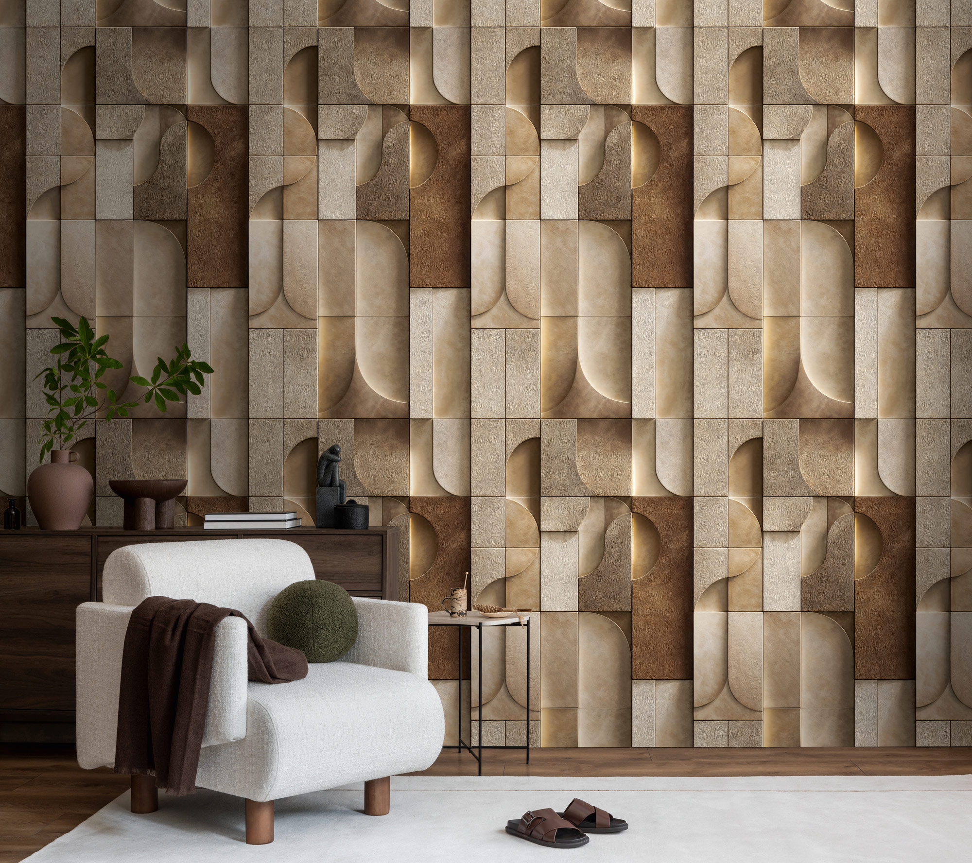 AS Fototapete The Wall 4 3D Optik Braun 792247