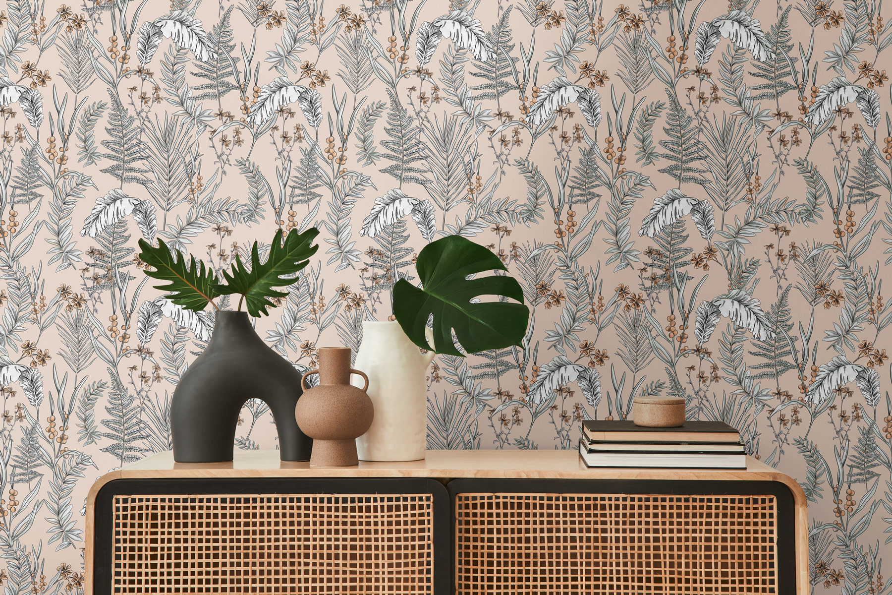 Livingwalls Vliestapete Drawn Into Nature Floral 394342