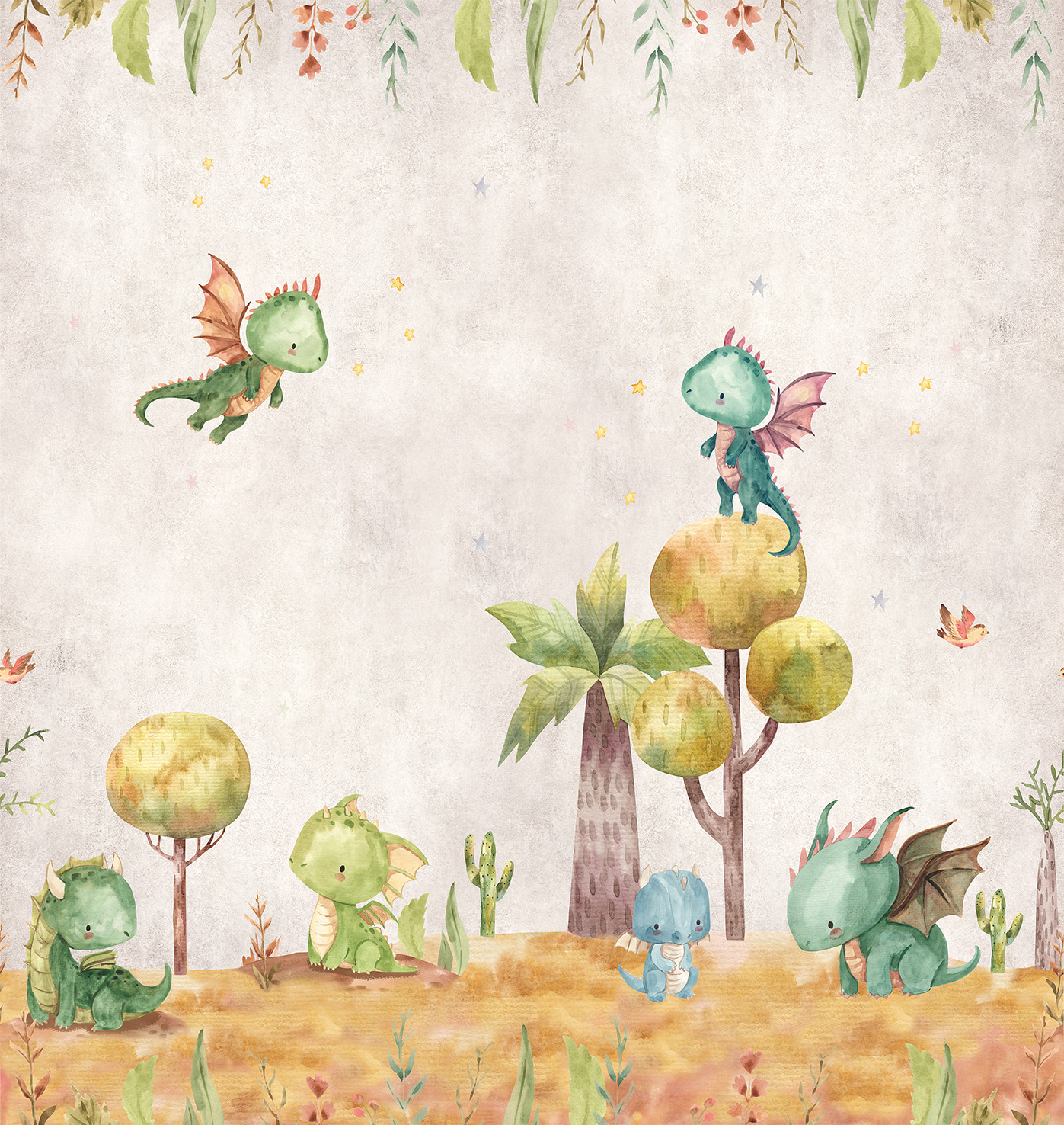 Decoprint Fototapete Cute Walls Kleiner Drache CW60531