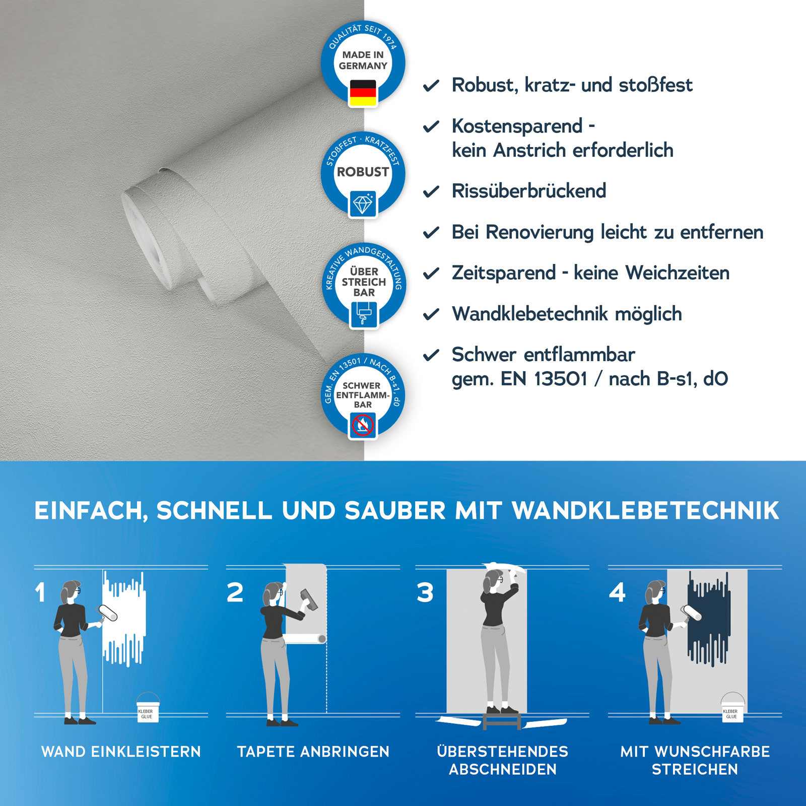 AS Vliestapete Meistervlies 8 überstreichbar 573414
