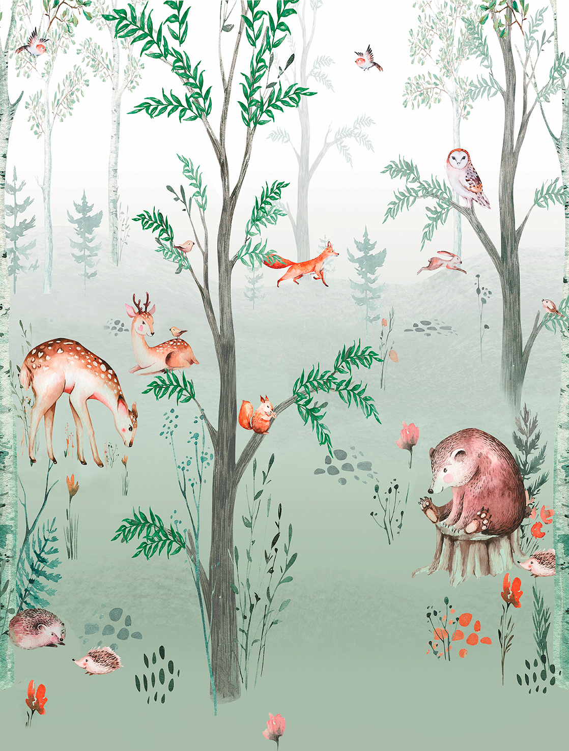 Decoprint Fototapete Cute Walls Waldfreunde CW60411