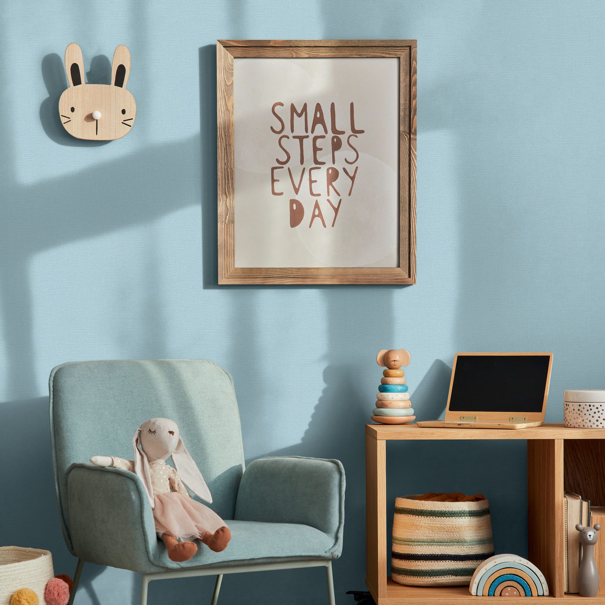 AS Vliestapete Kids Studio Unitapete Blau 367135