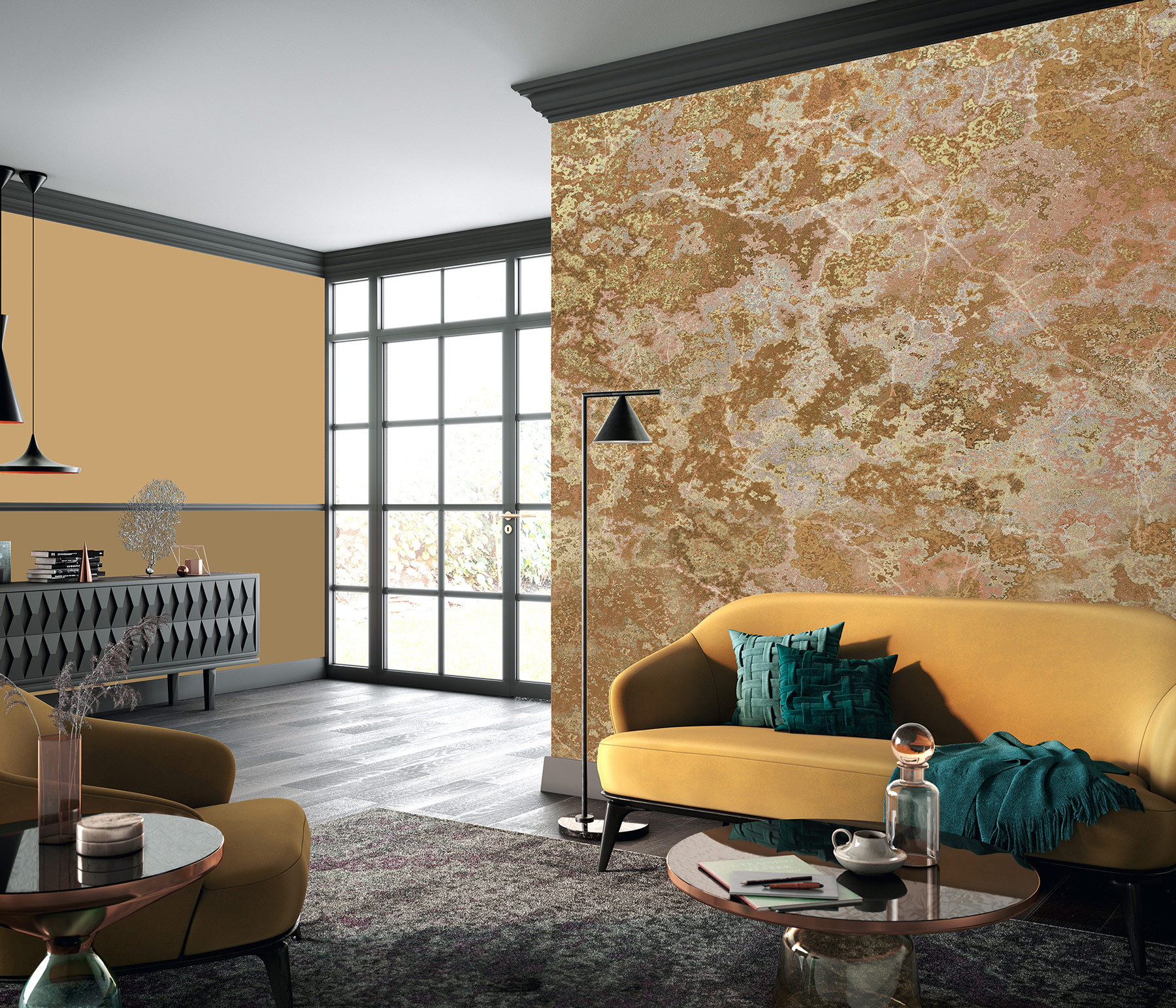 Erismann Fototapete GMK Art Edition Microscope gold 224810