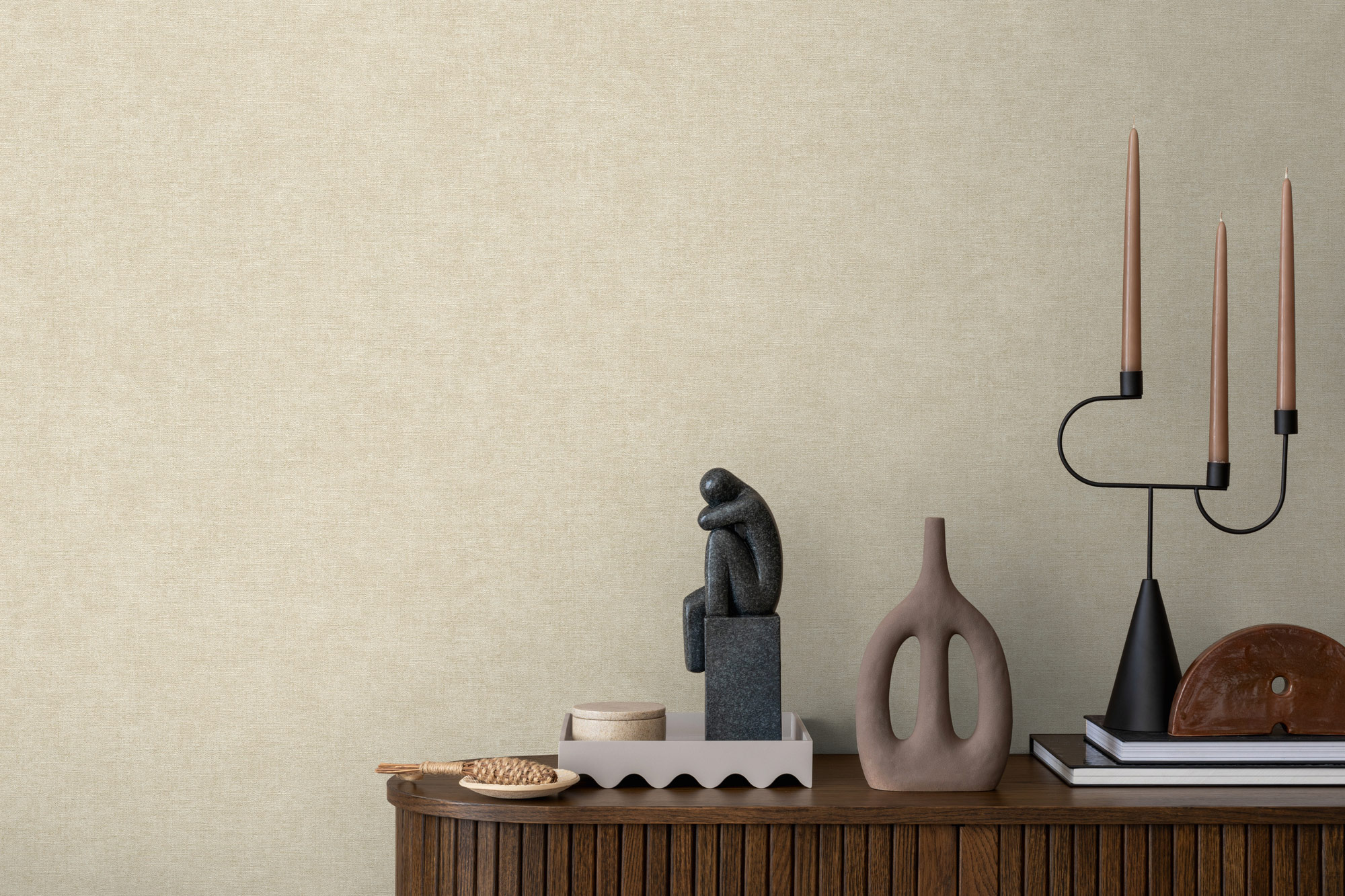 AS Vliestapete MS Hot Spots Unis Beige 395654