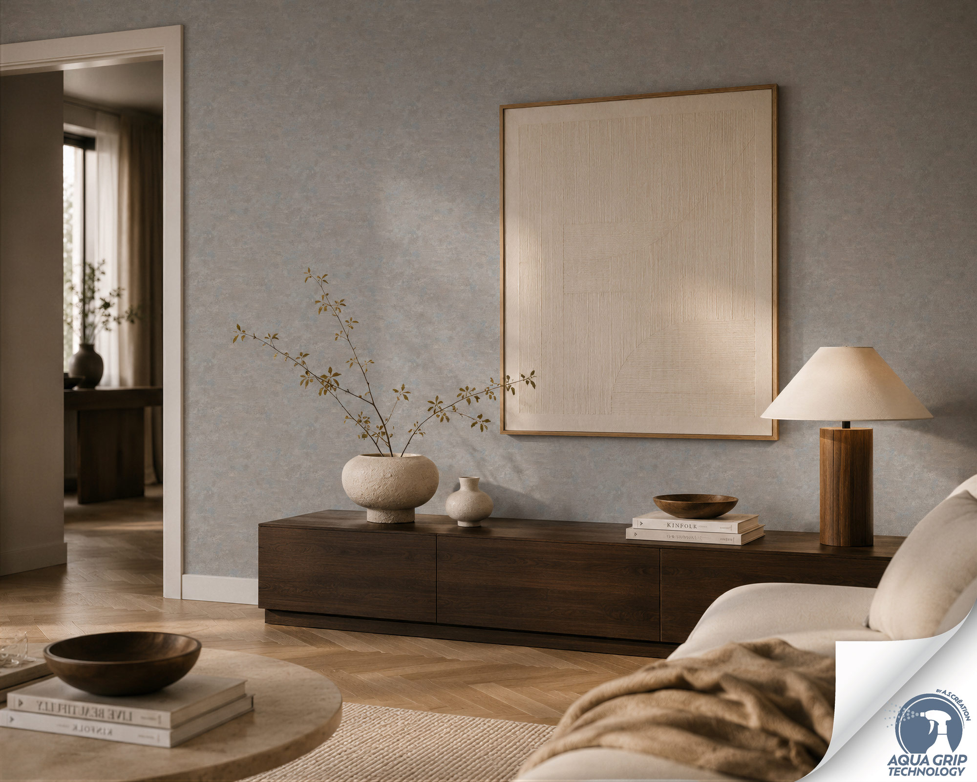 AS Vliestapete Cosiness Designdrop 2 Struktur Grau 793185
