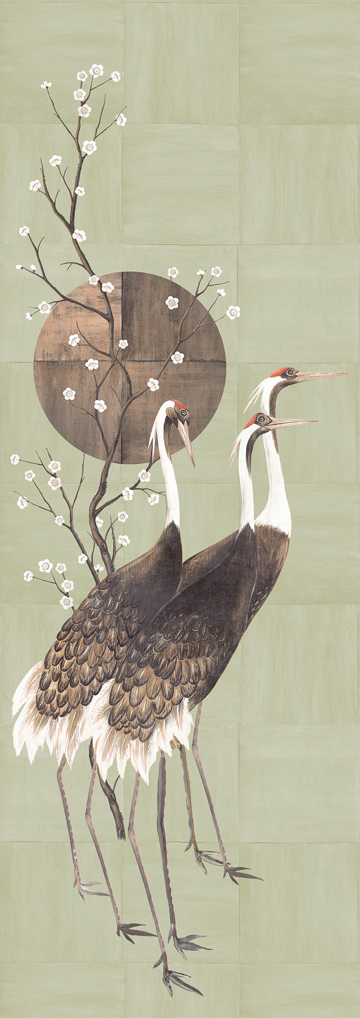 Masureel Fototapete Panel Traces Tsuro Lime DGTRA7021260