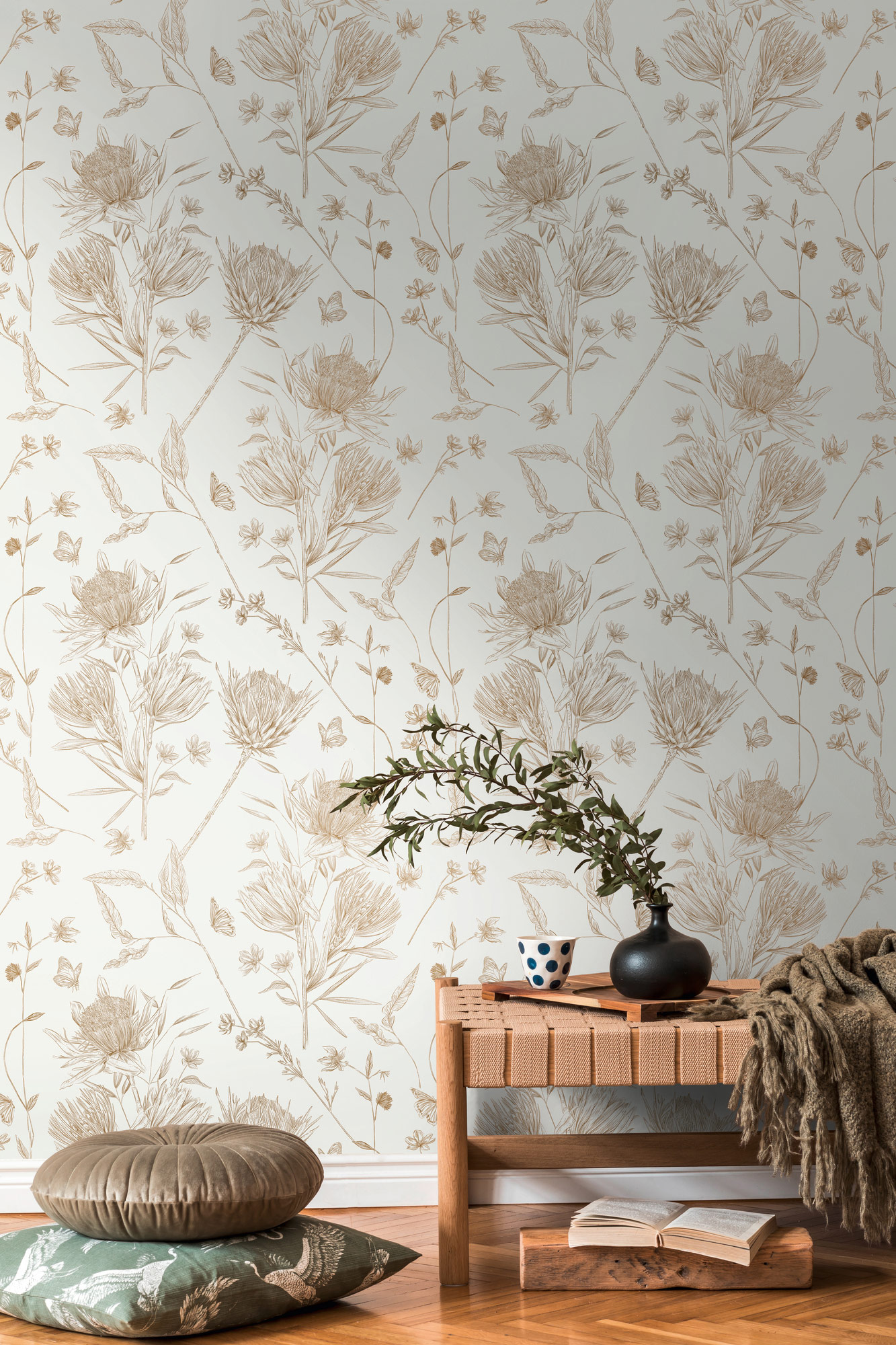 Livingwalls Vliestapete Drawn Into Nature Floral 394271