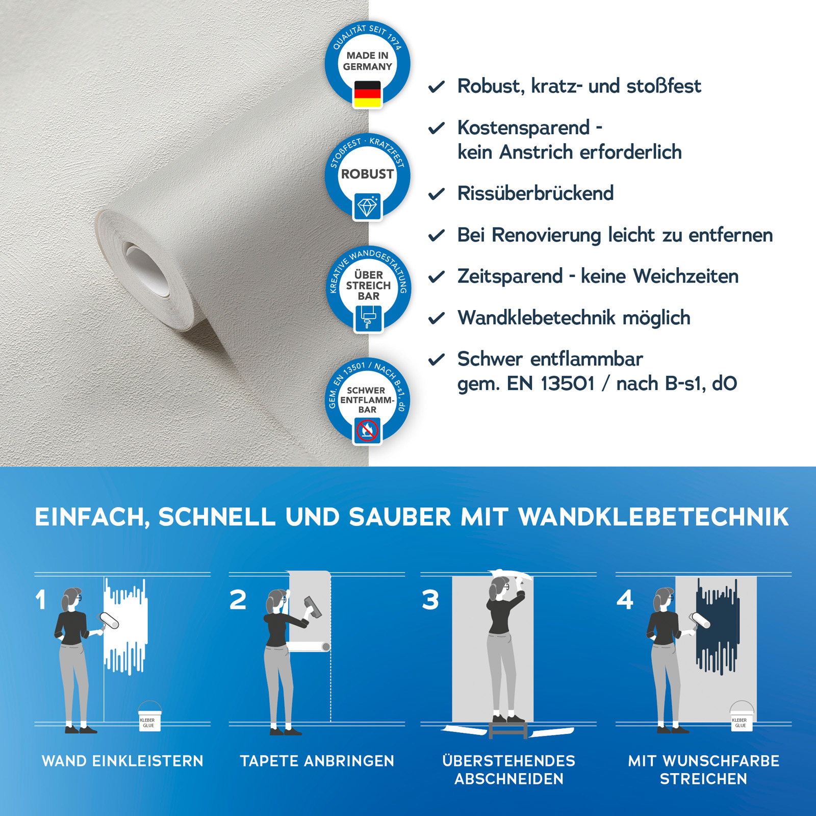 AS Vliestapete Meistervlies 8 überstreichbar 103512