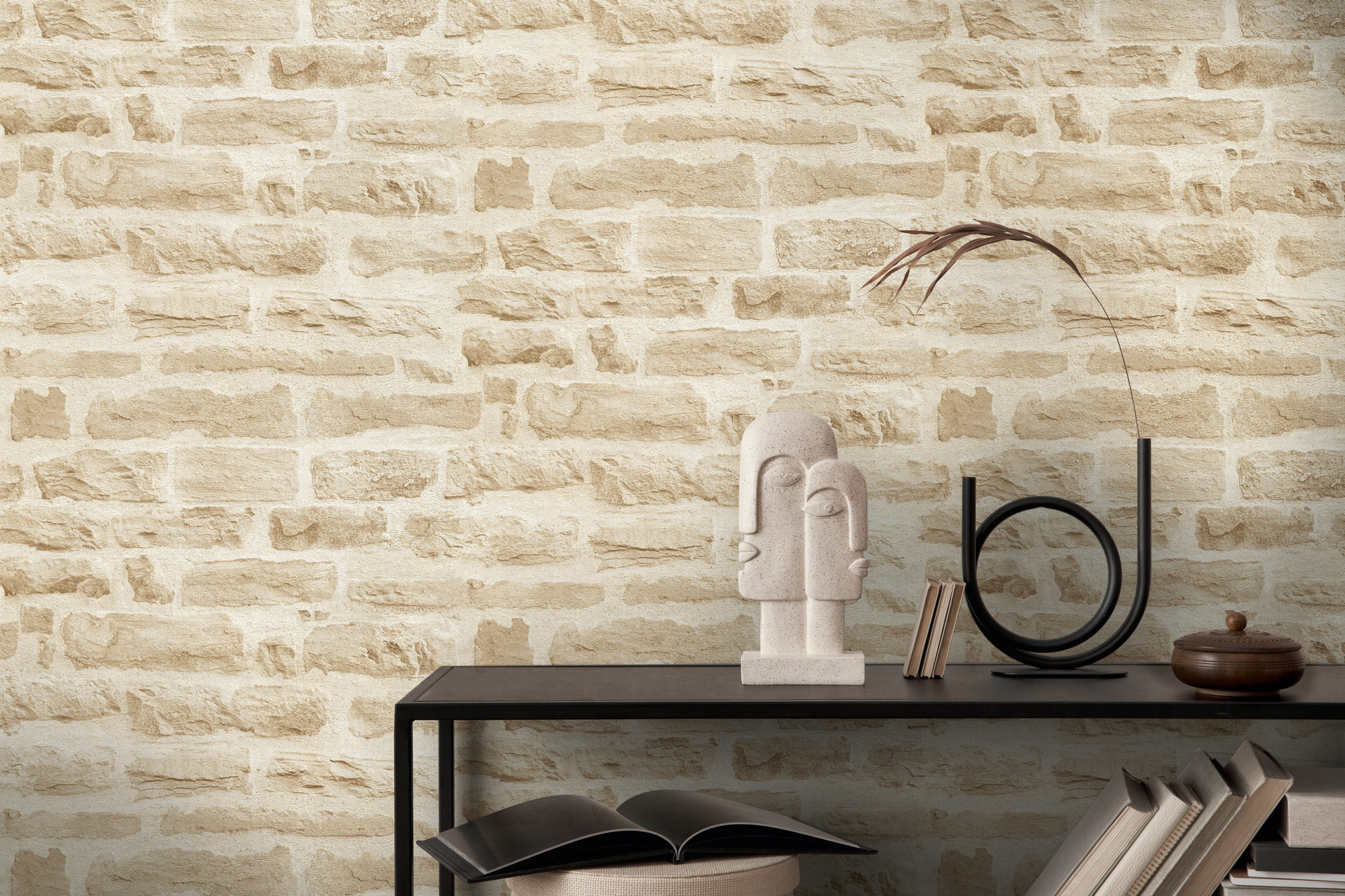 AS Vliestapete Elements 2 Steintapete Beige Mauer 355802