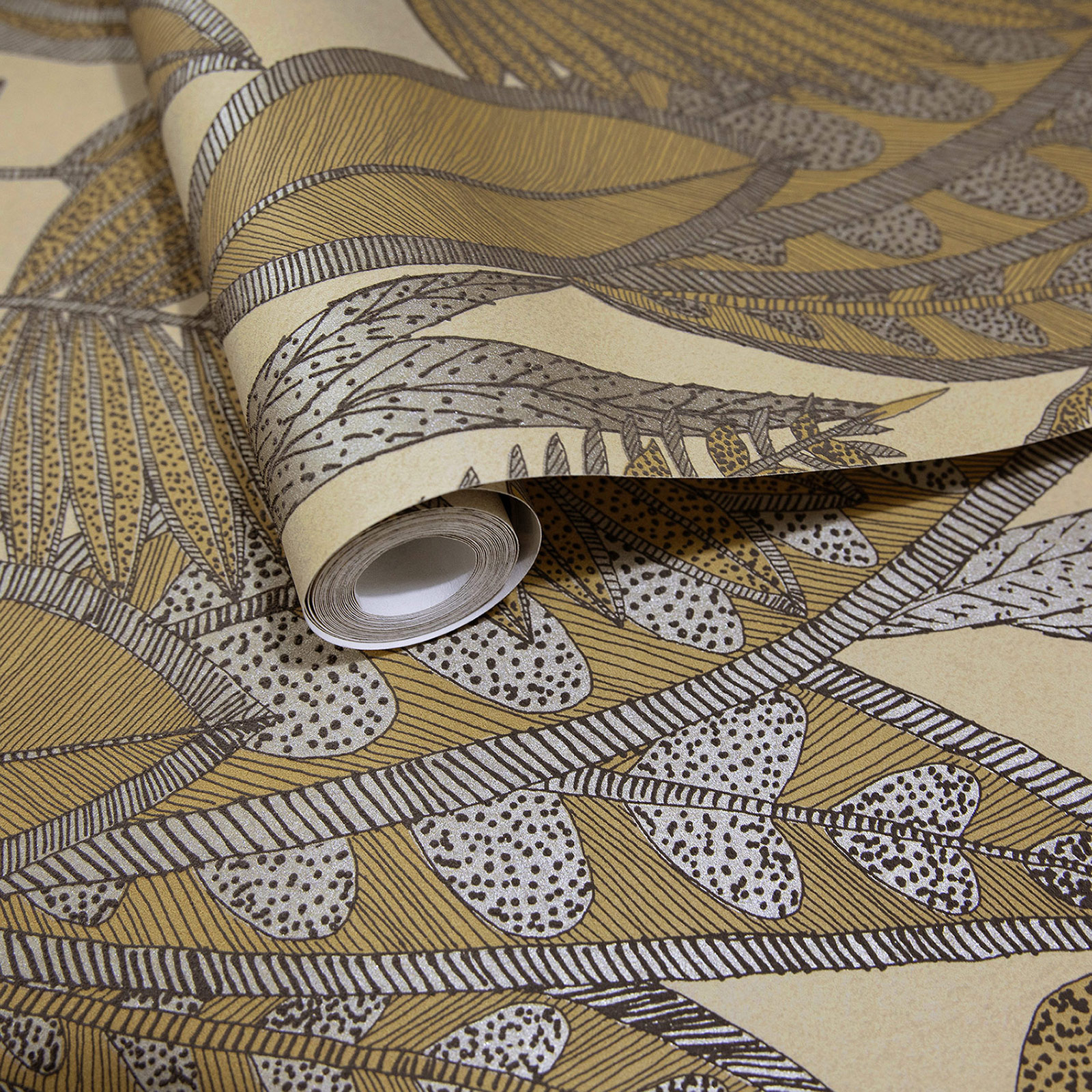 Hohenberger Vliestapete Tesoro Pianta Giallo 65578