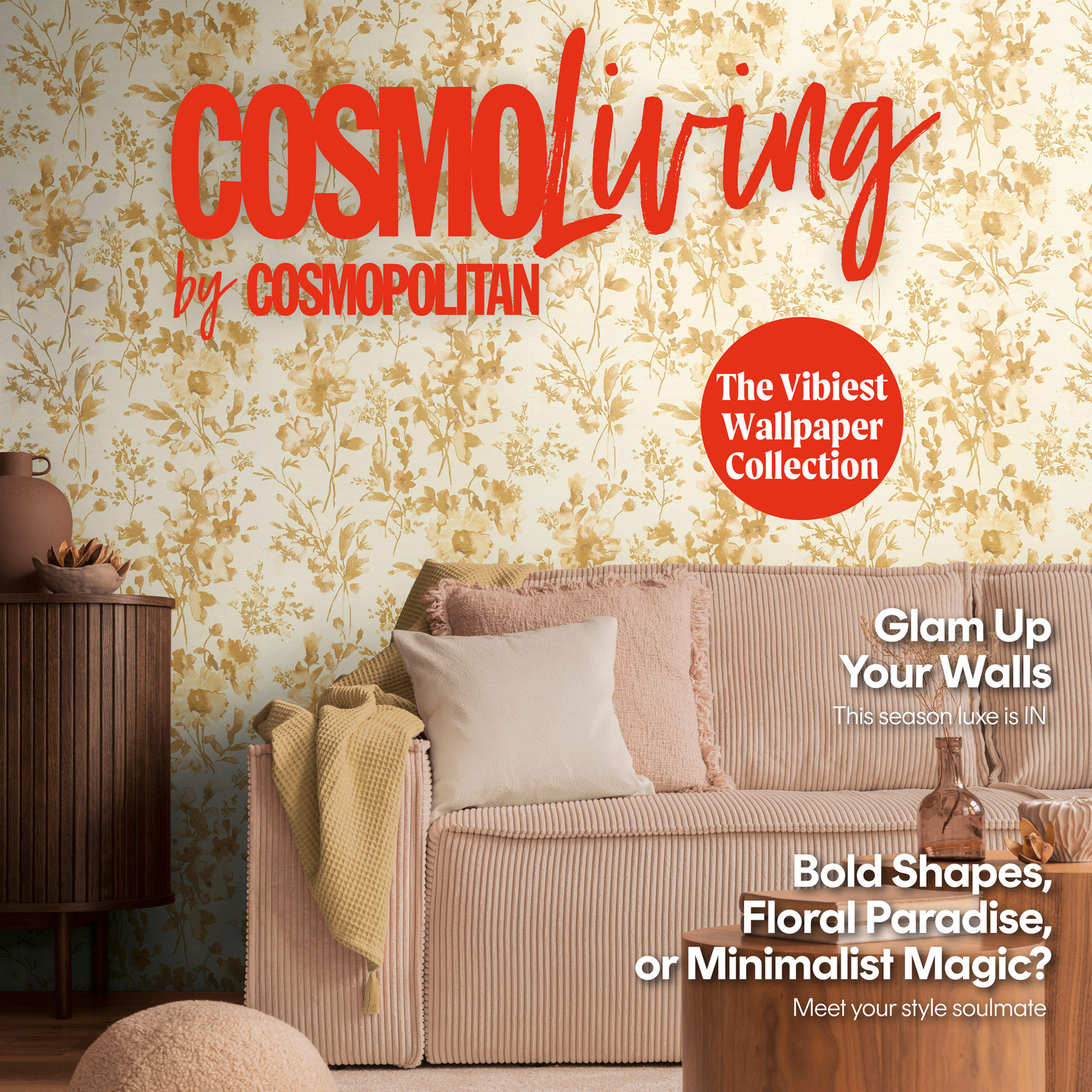 AS Vliestapete CosmoLiving Blumen Gold 790614