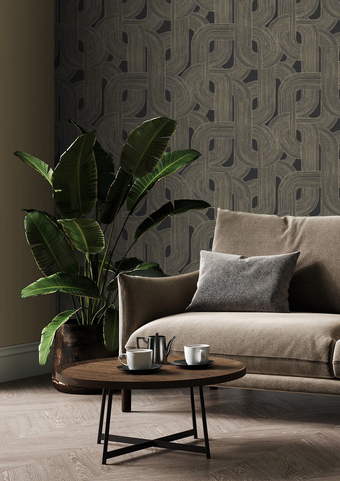 Rasch Vliestapete Symphony Schwarz-Mattschwarz 868104