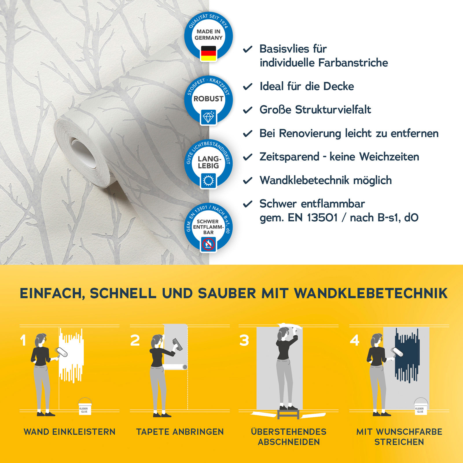 AS Vliestapete Meistervlies 8 überstreichbar 321114