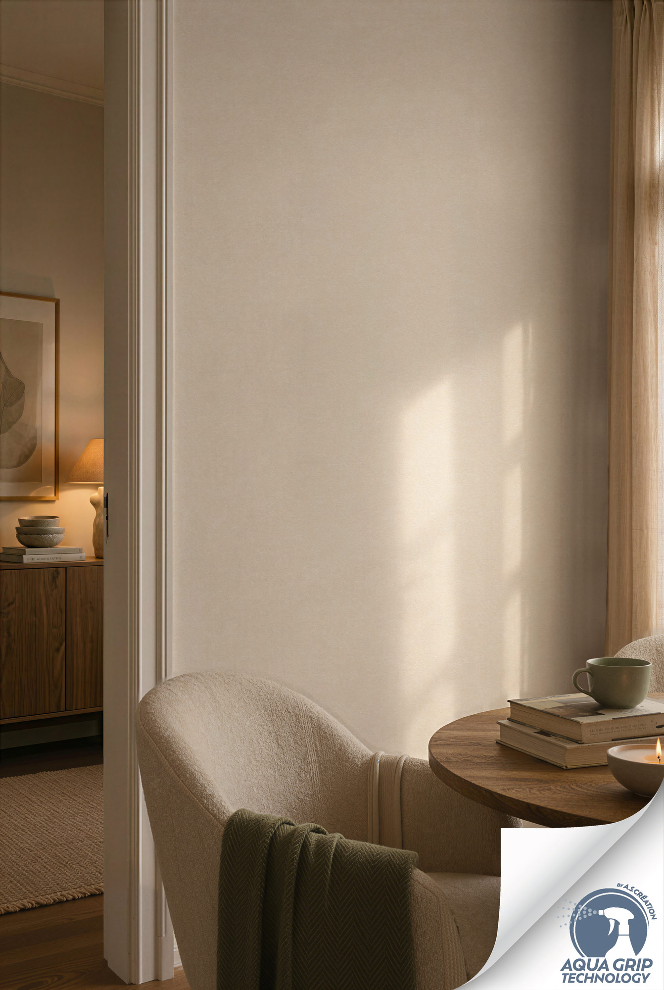 AS Vliestapete Cosiness Designdrop 2 Unitapete Beige 792843