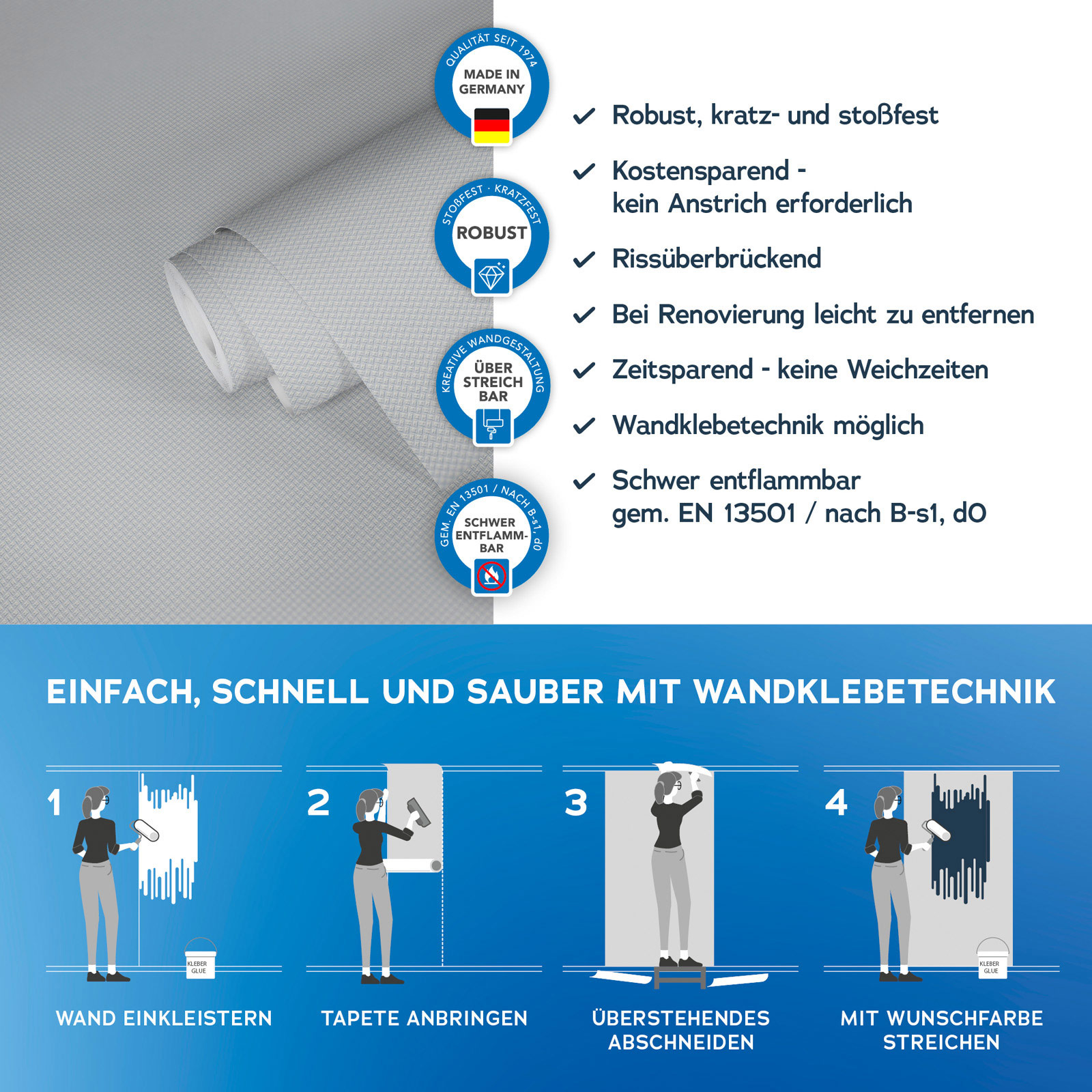AS Vliestapete Meistervlies 8 überstreichbar 935281