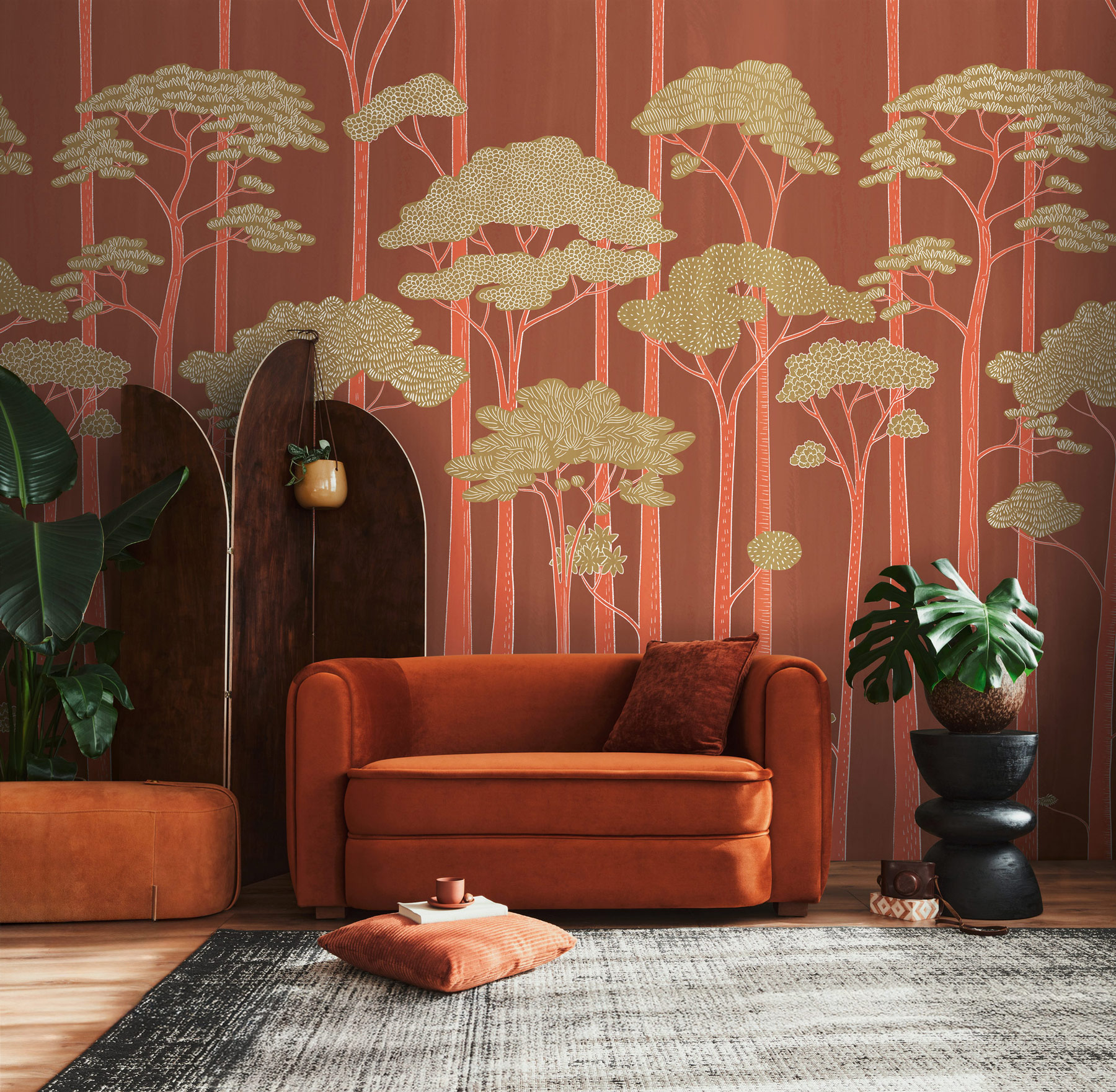 AS Fototapete The Wall 4 Wald Rot 792228