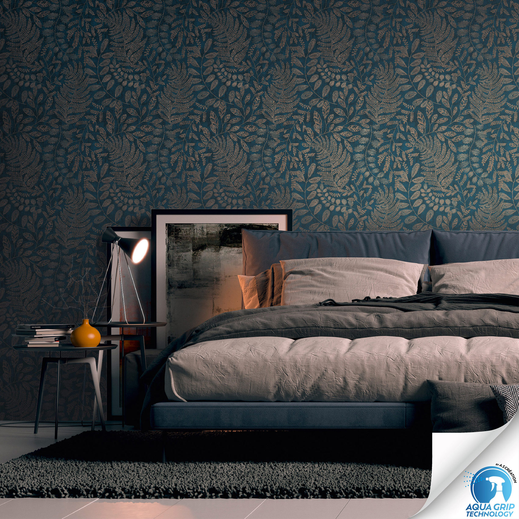 AS Vliestapete WOW Designdrop Florale Tapete Blau 784951