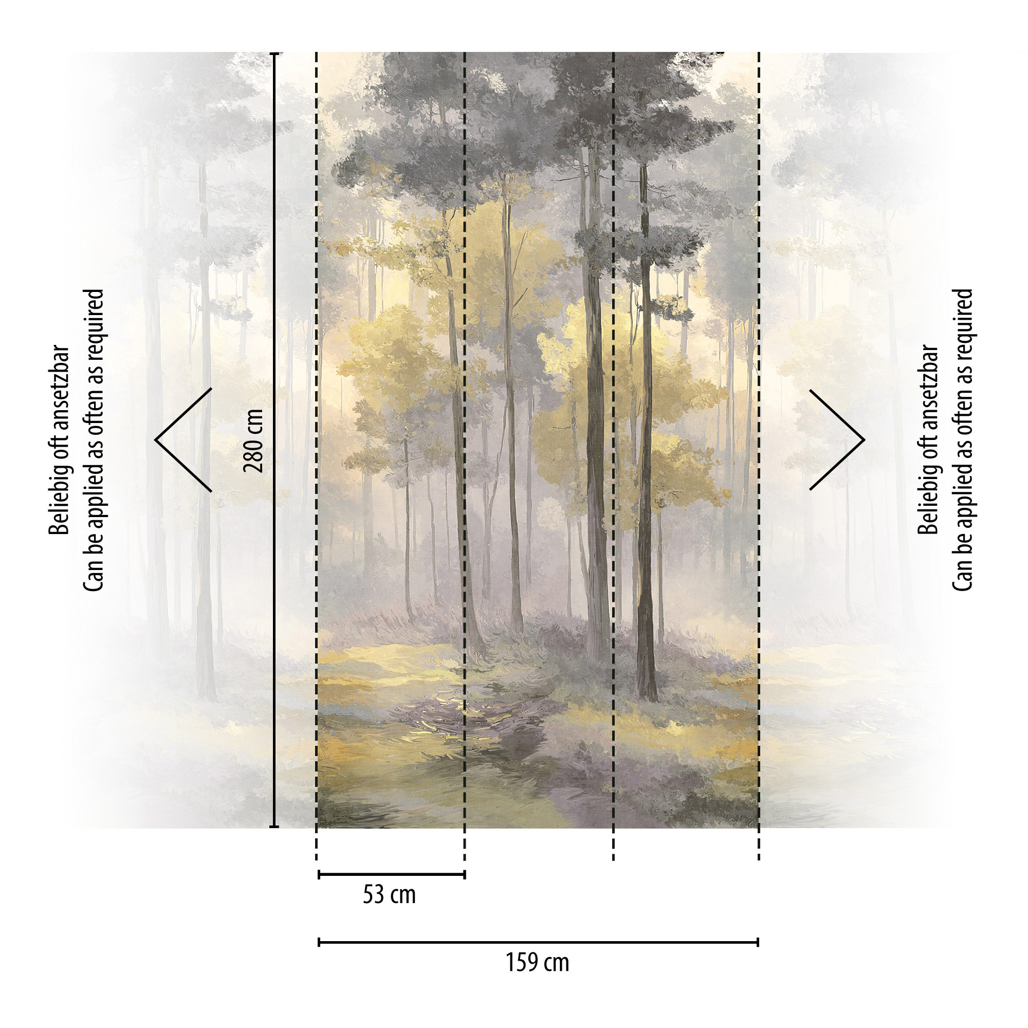 AS Fototapete The Wall 4 Wald Gelb 792499