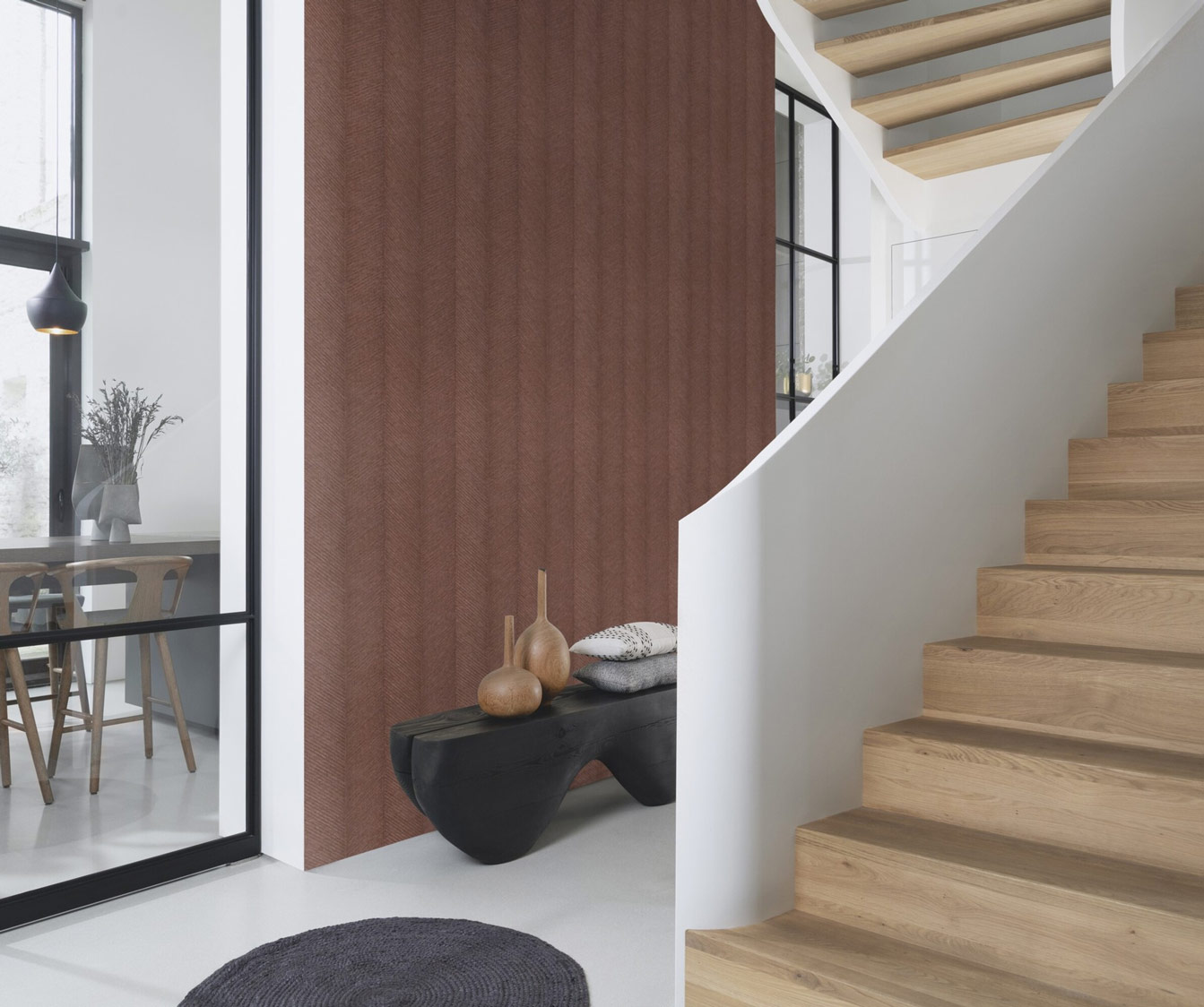 Rasch Vliestapete Amara Braun-Messing dunkel 720365