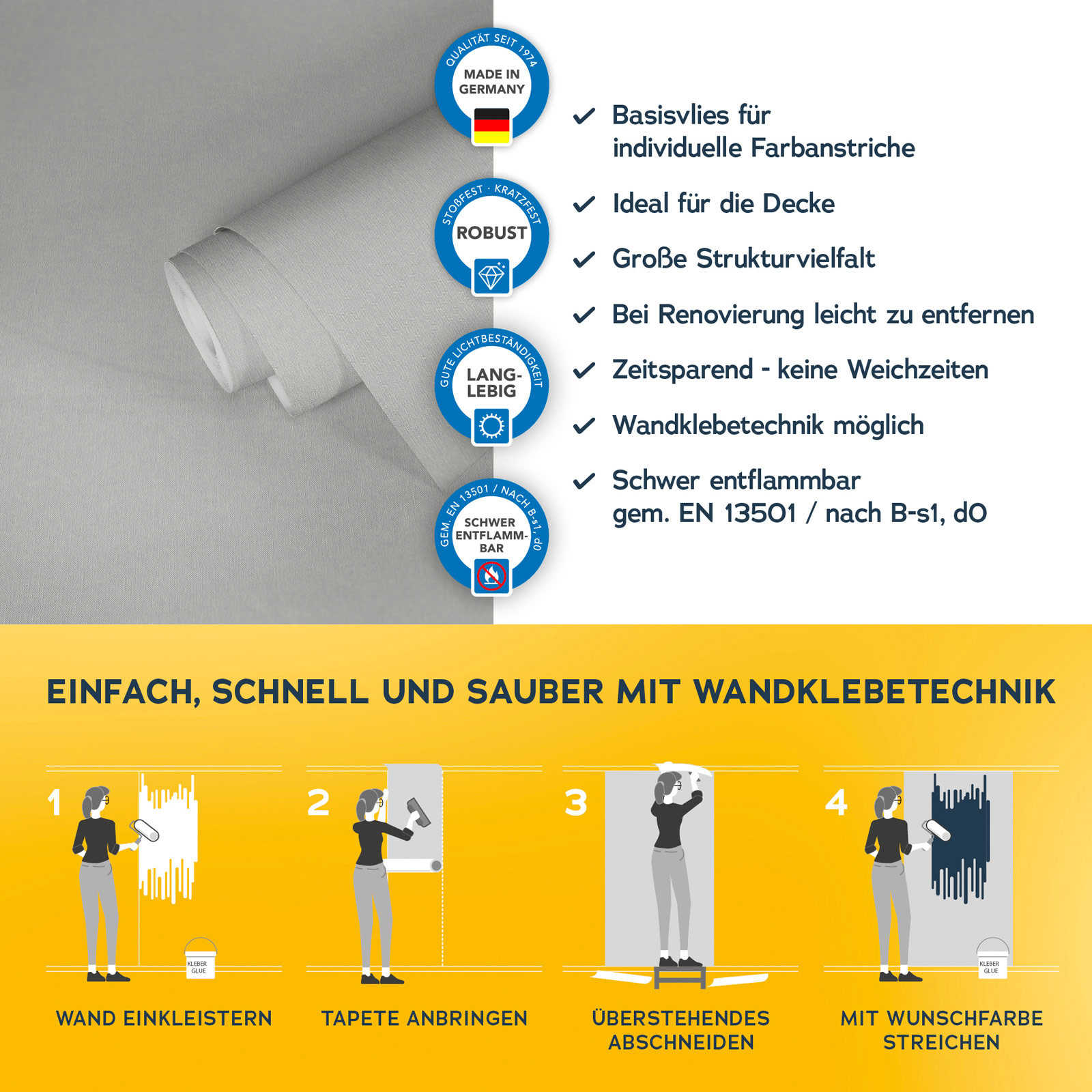 AS Vliestapete Meistervlies 8 überstreichbar 965714