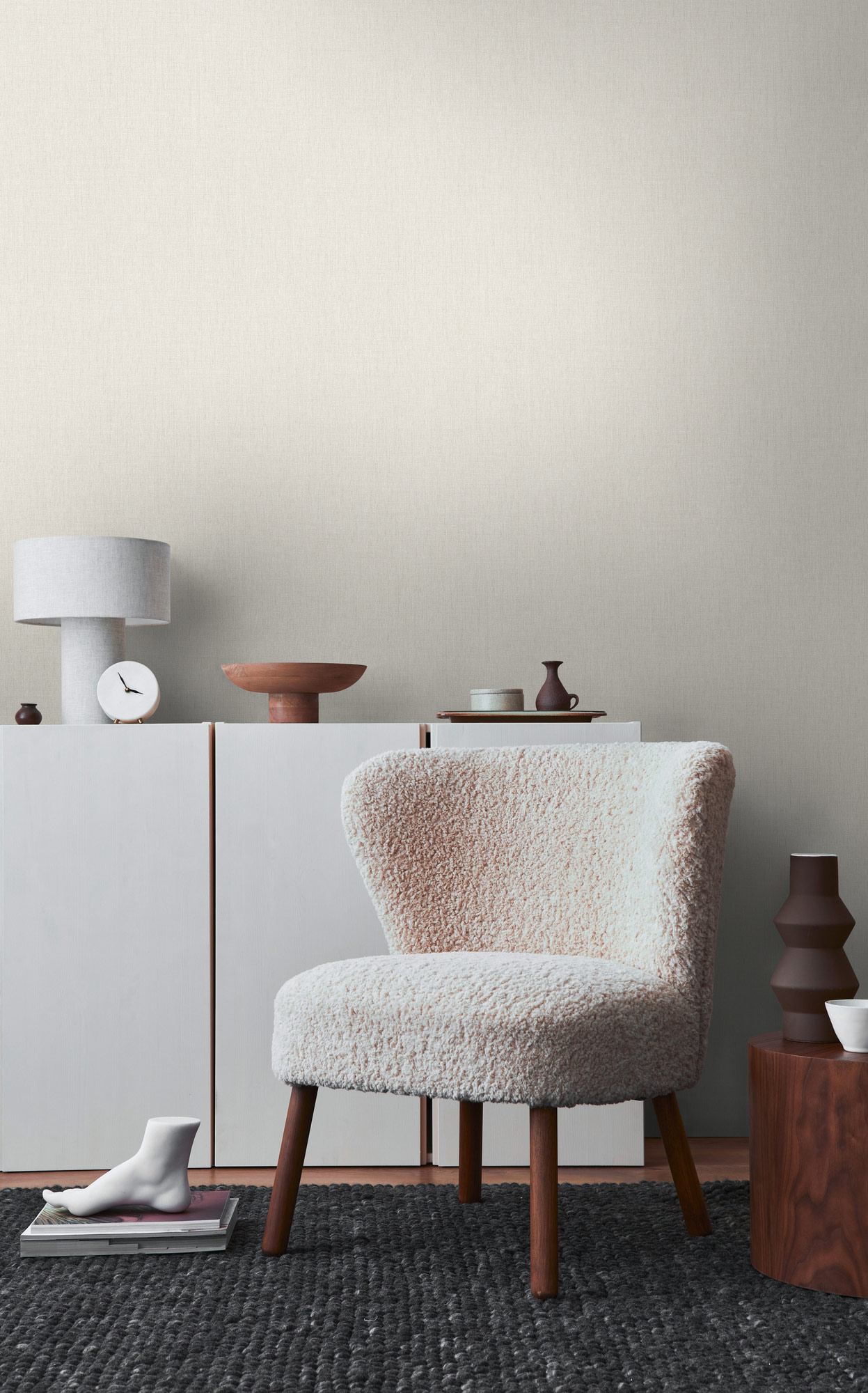 Livingwalls Vliestapete Stories of Life Uni Grau 396517