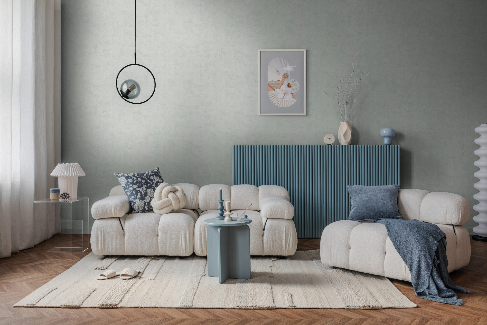 AS Vliestapete Nordic Feeling Unitapete Blau 791529