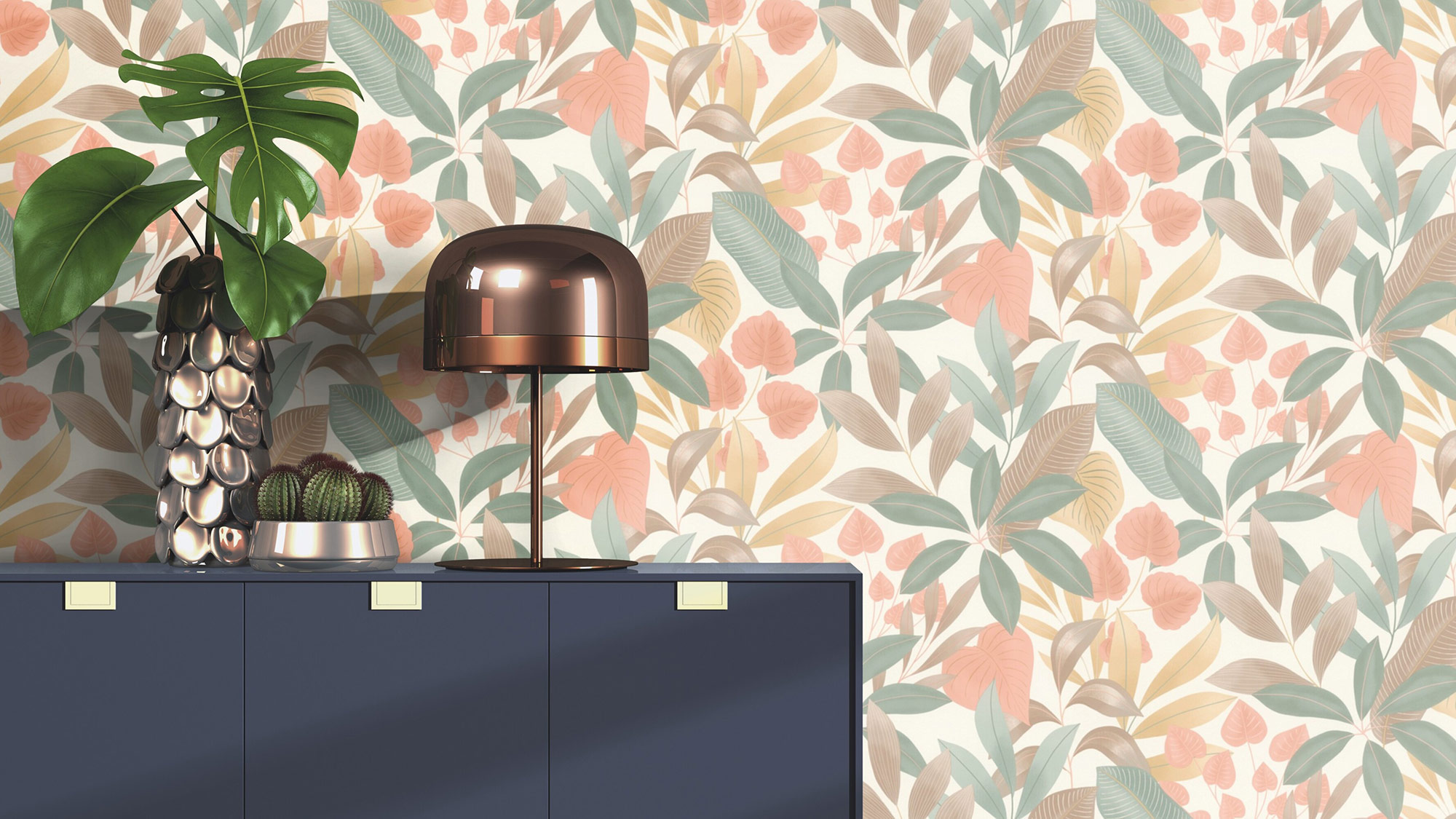 Rasch Vliestapete Beltesto Orange Botanical 794113