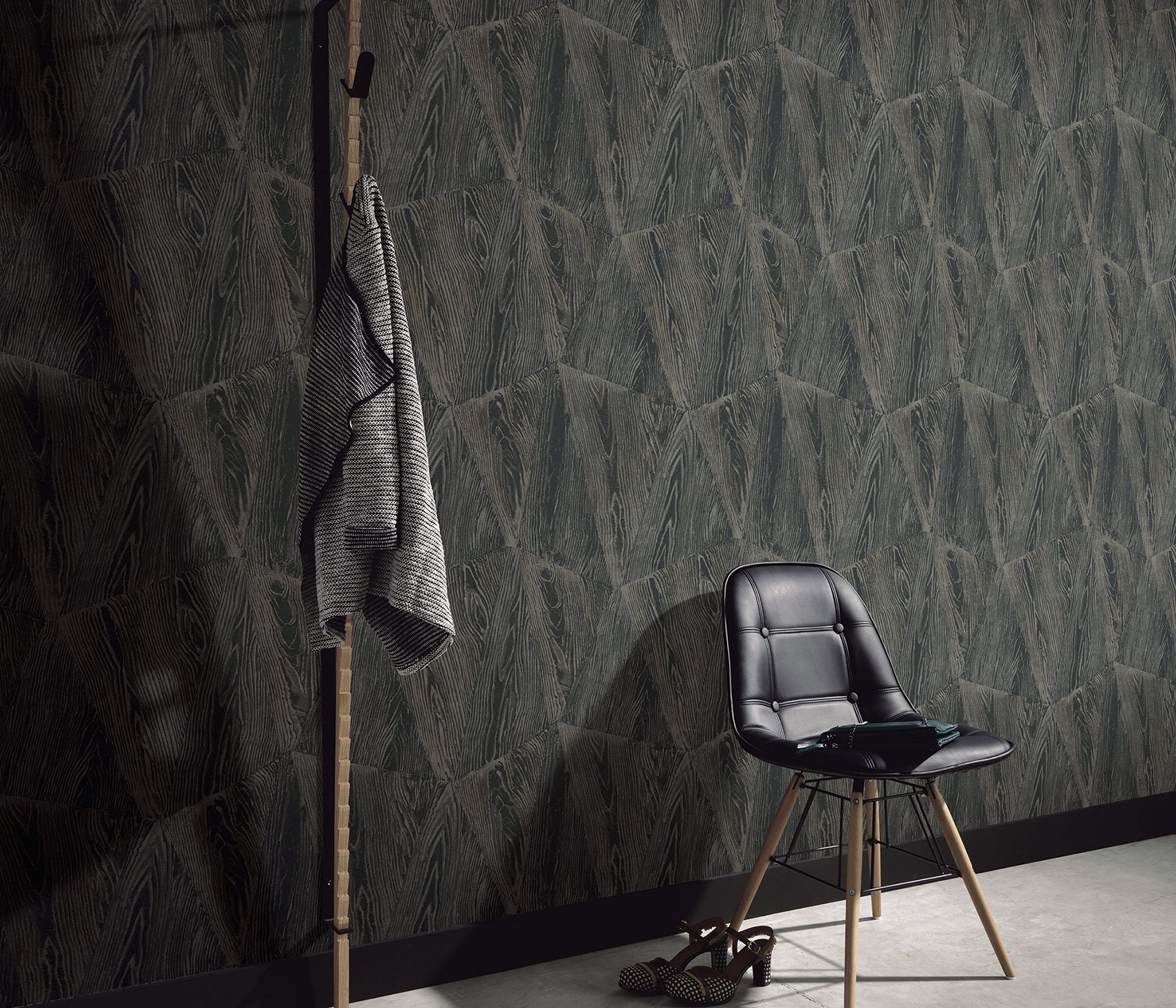 Erismann Vliestapete Opus anthrazit 1043947