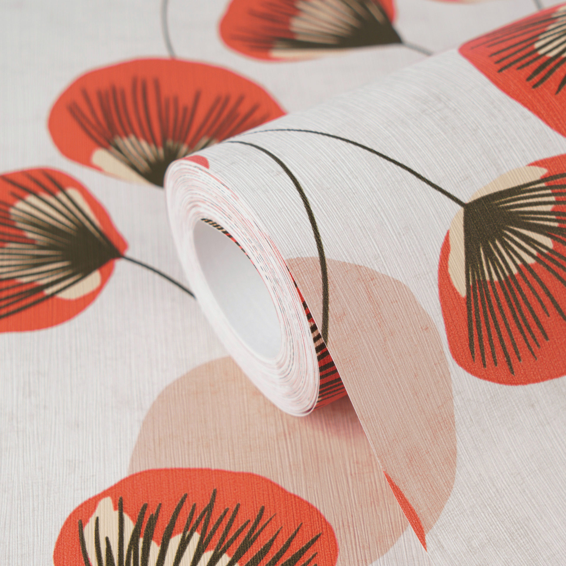 AS Vliestapete Nordic Feeling Floral Rot Grau 791513