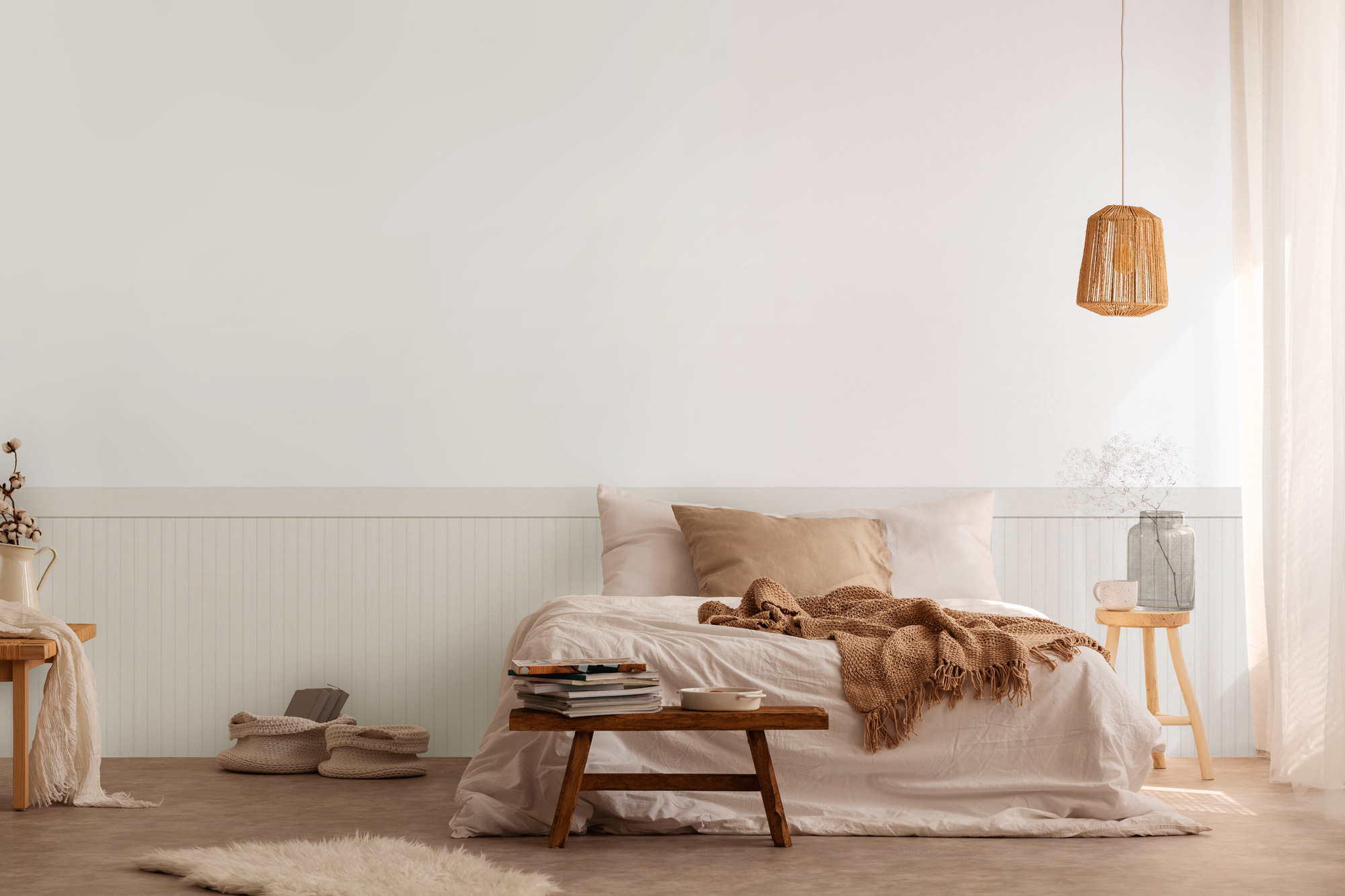 AS Vliestapete Wallpanel Hellgrau Holzpaneele 397443