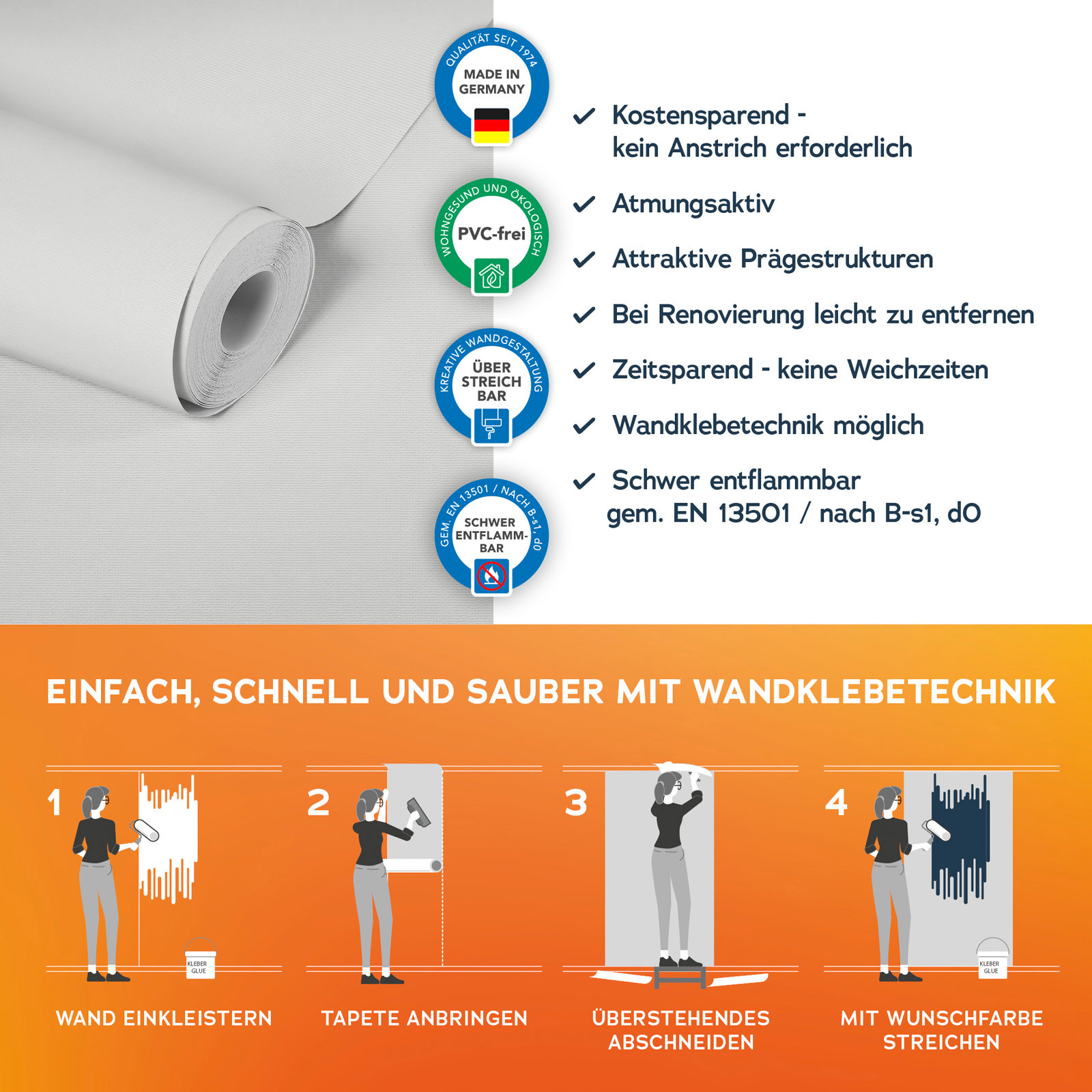 AS Vliestapete Meistervlies 8 überstreichbar 956791