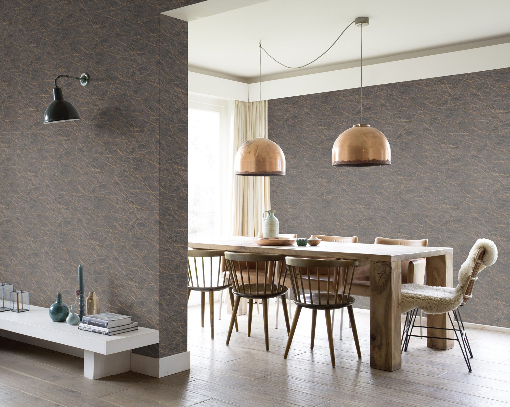 Rasch Vliestapete Beltesto Braun-Marmor Industrial 429985